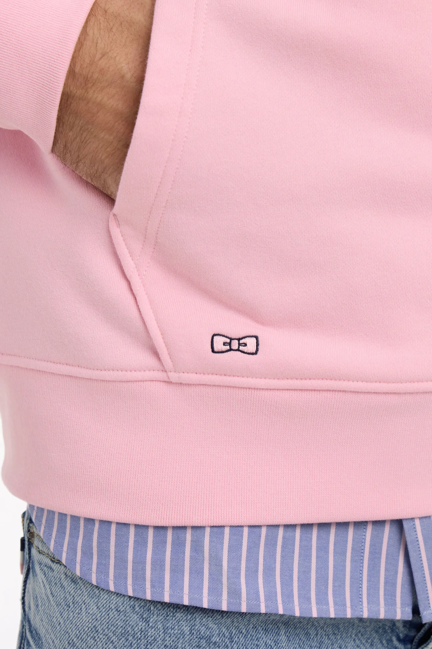 Sweatshirt à capuche en molleton coton rose brodé sold by Eden Park product image thumbnail 4
