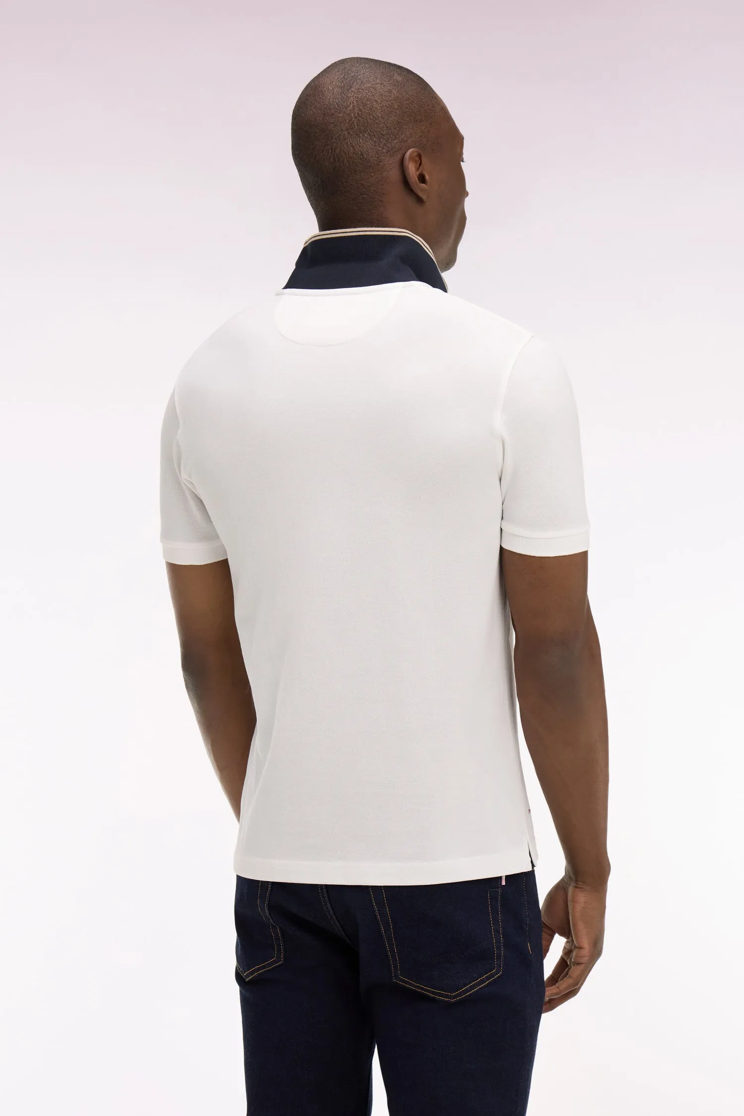 Polo à manches courtes en piqué coton écru écusson EP sold by Eden Park product image thumbnail 5