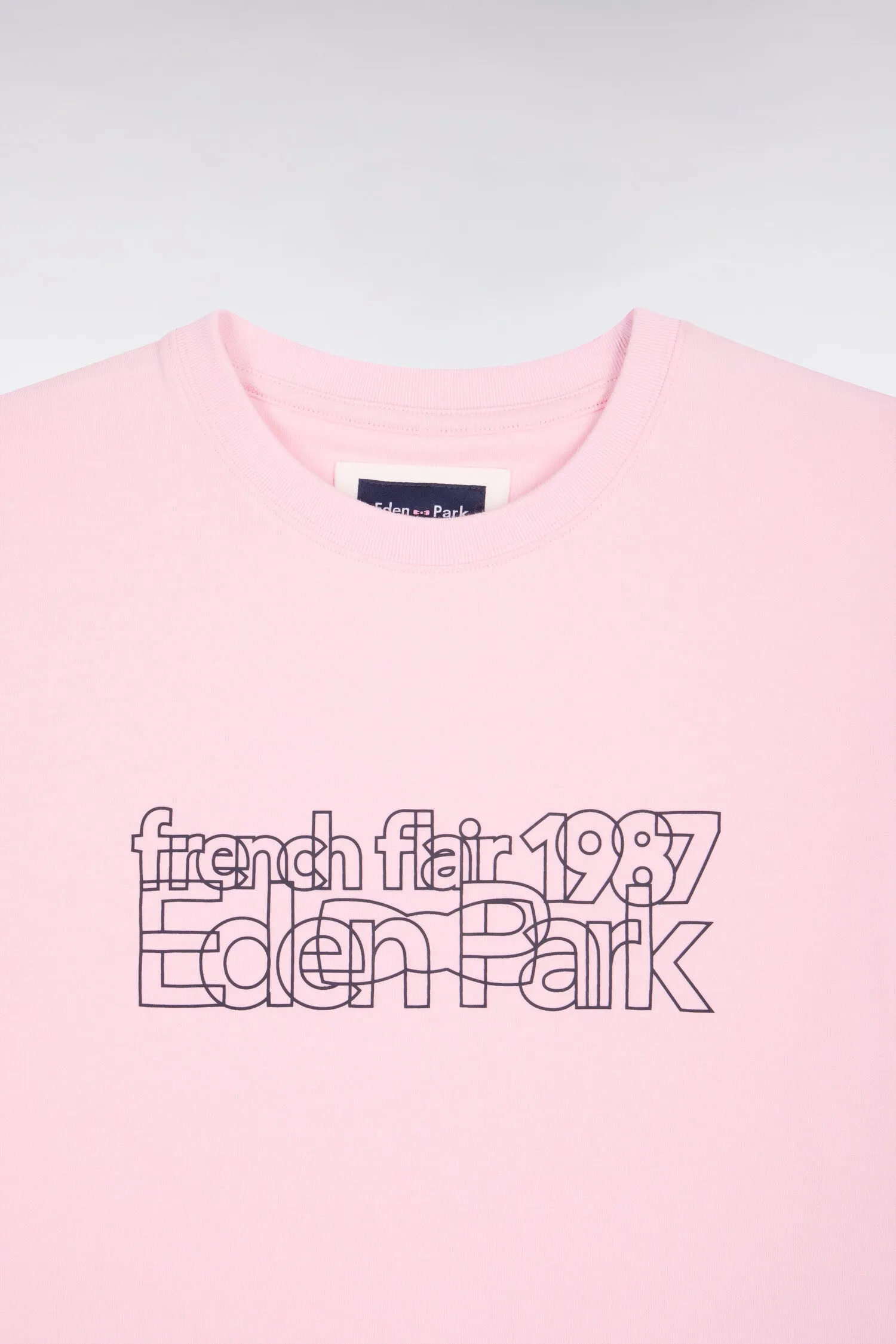 T-shirt à manches courtes sérigraphié rose coupe regular sold by Eden Park product image thumbnail 4