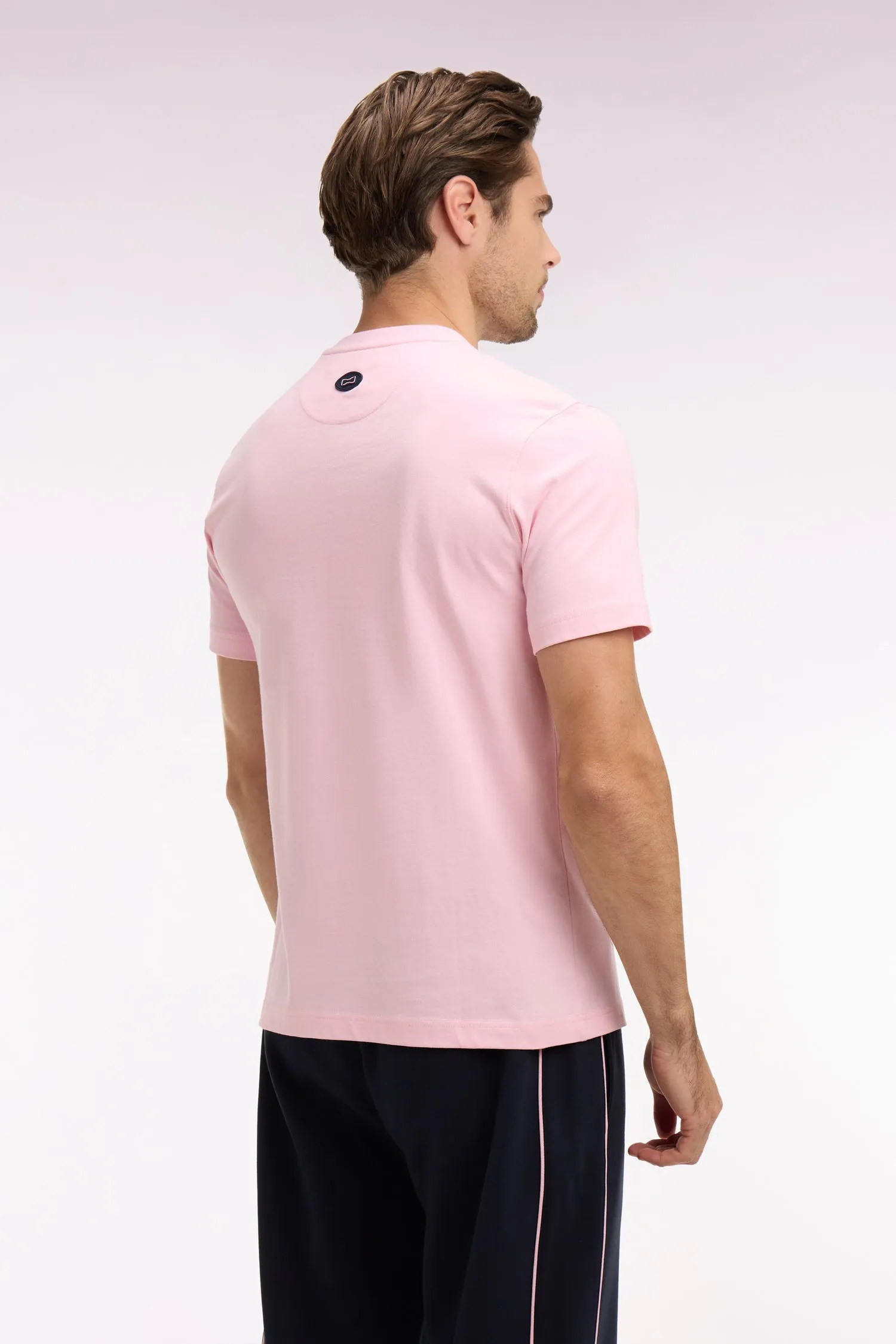T-shirt à manches courtes sérigraphié rose coupe regular sold by Eden Park product image thumbnail 5