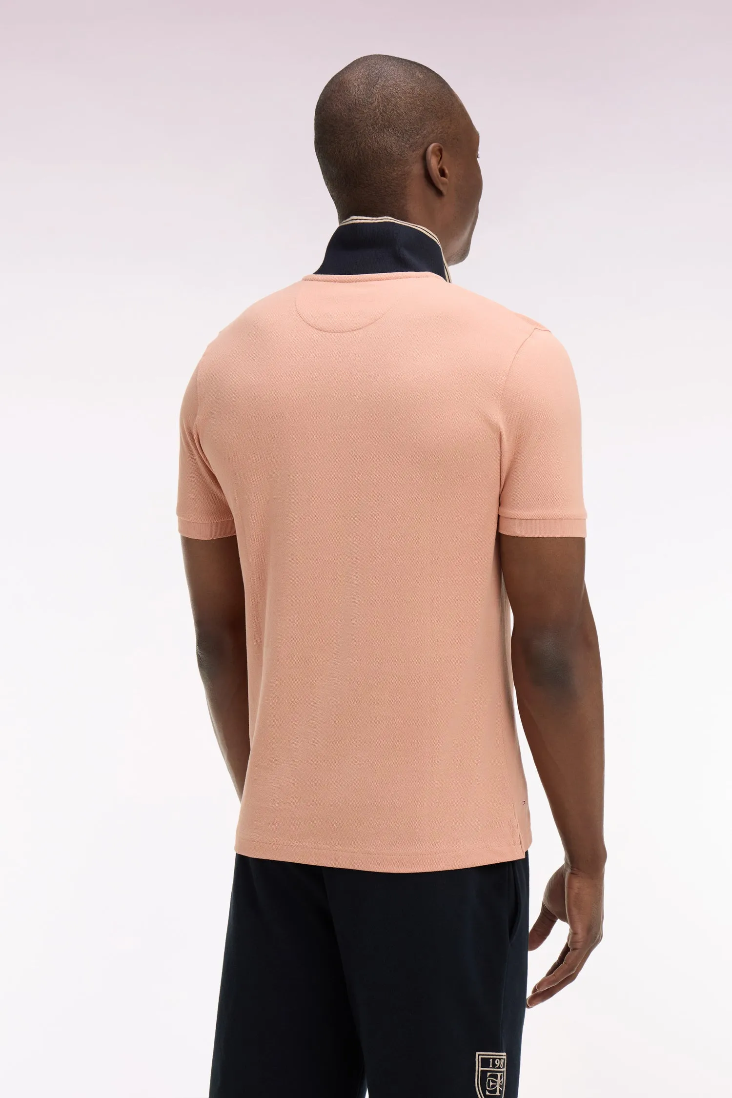 Polo à manches courtes en piqué coton saumon écusson EP sold by Eden Park product image thumbnail 5