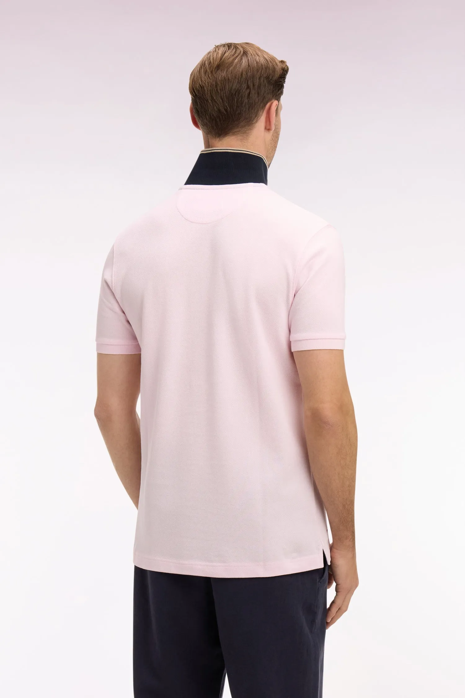 Polo à manches courtes en piqué coton rose écusson EP sold by Eden Park product image thumbnail 5