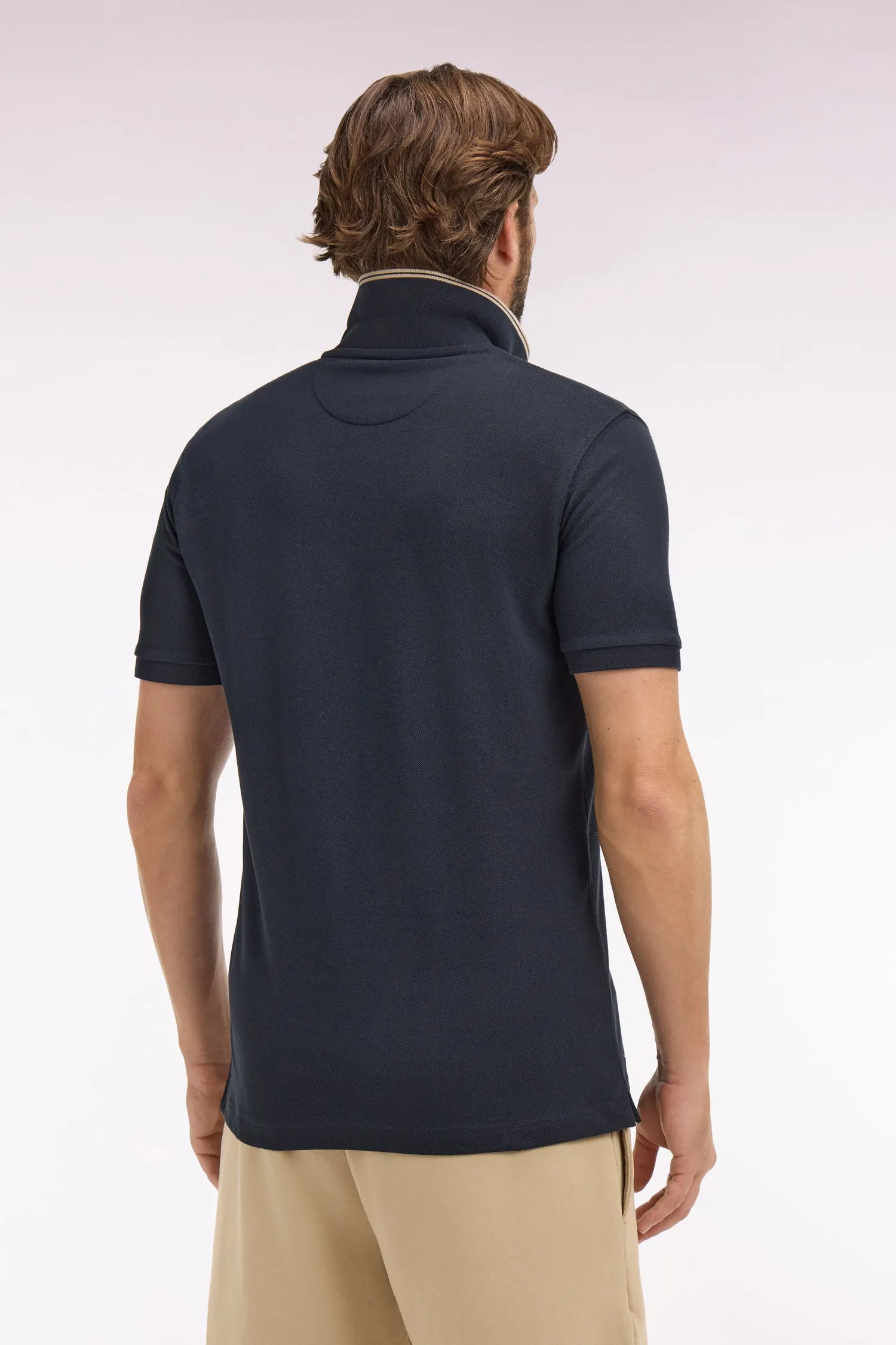 Polo à manches courtes en piqué coton marine écusson EP sold by Eden Park product image thumbnail 5