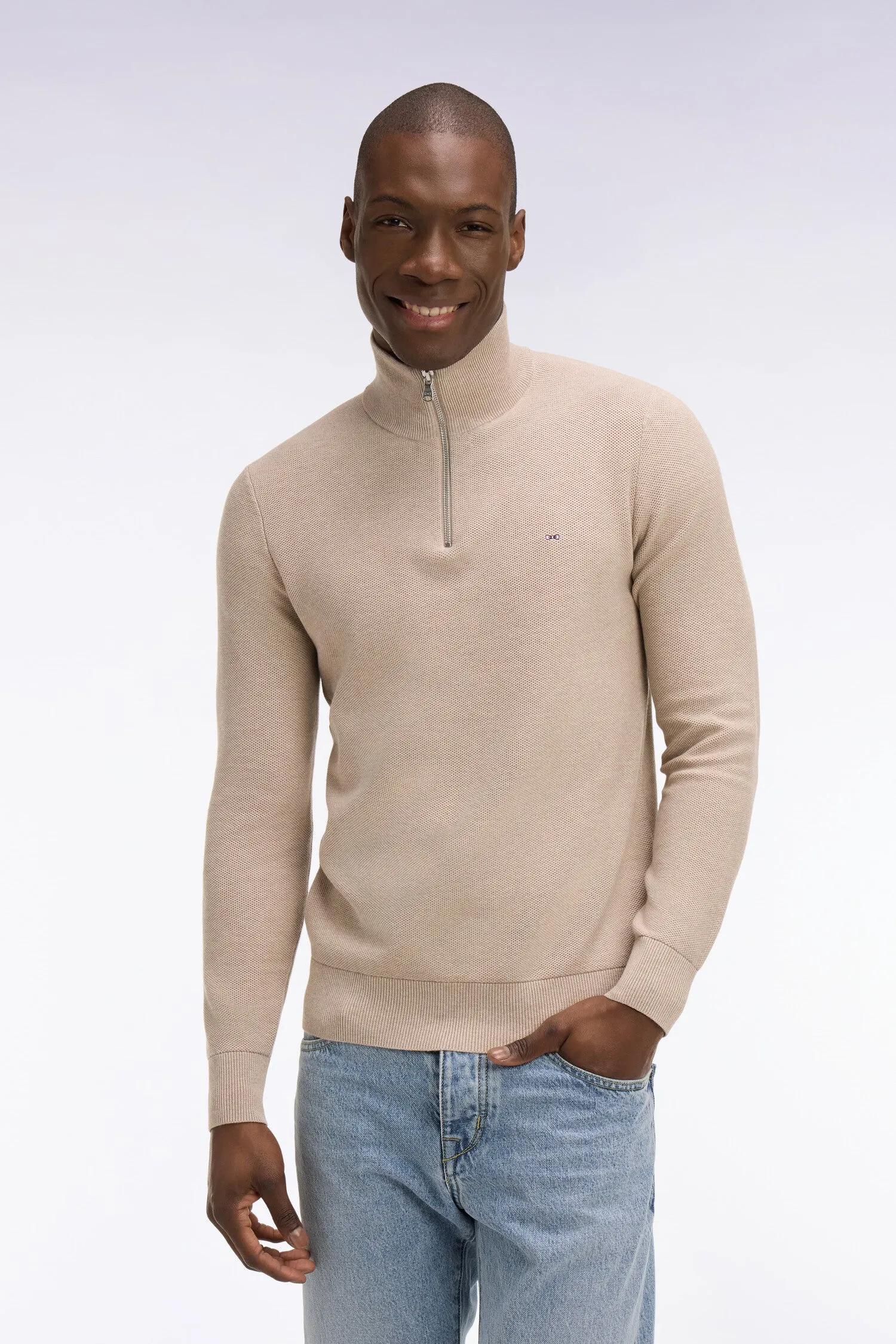 Pull col camionneur en coton beige sold by Eden Park product image thumbnail 3