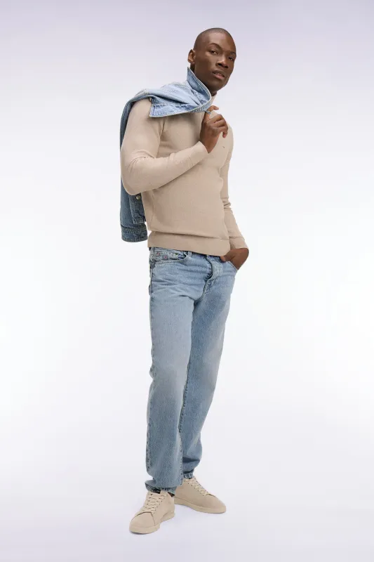 Pull col camionneur en coton beige made by Eden Park