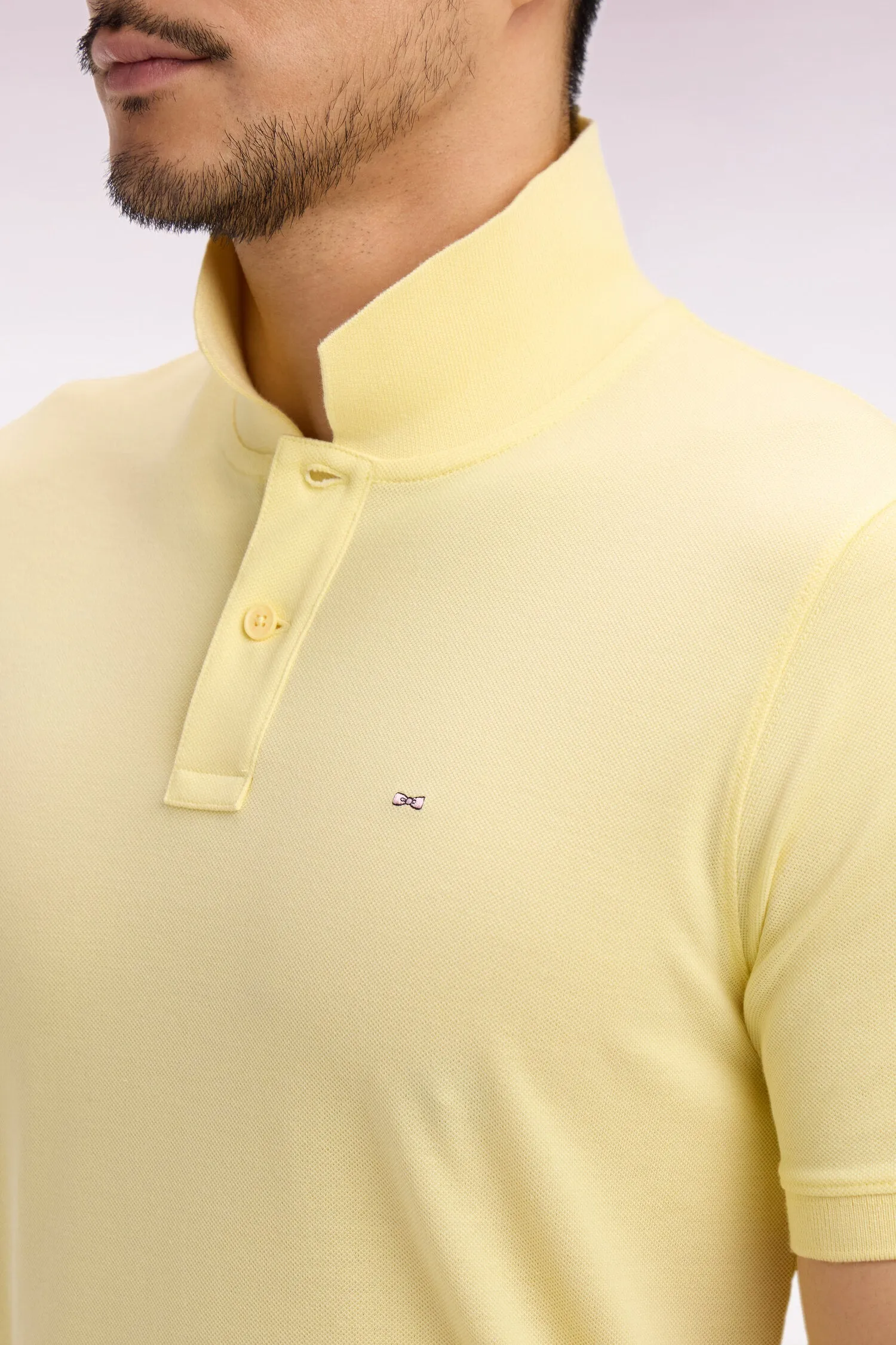 Polo à manches courtes en coton jaune clair coupe regular sold by Eden Park product image thumbnail 4