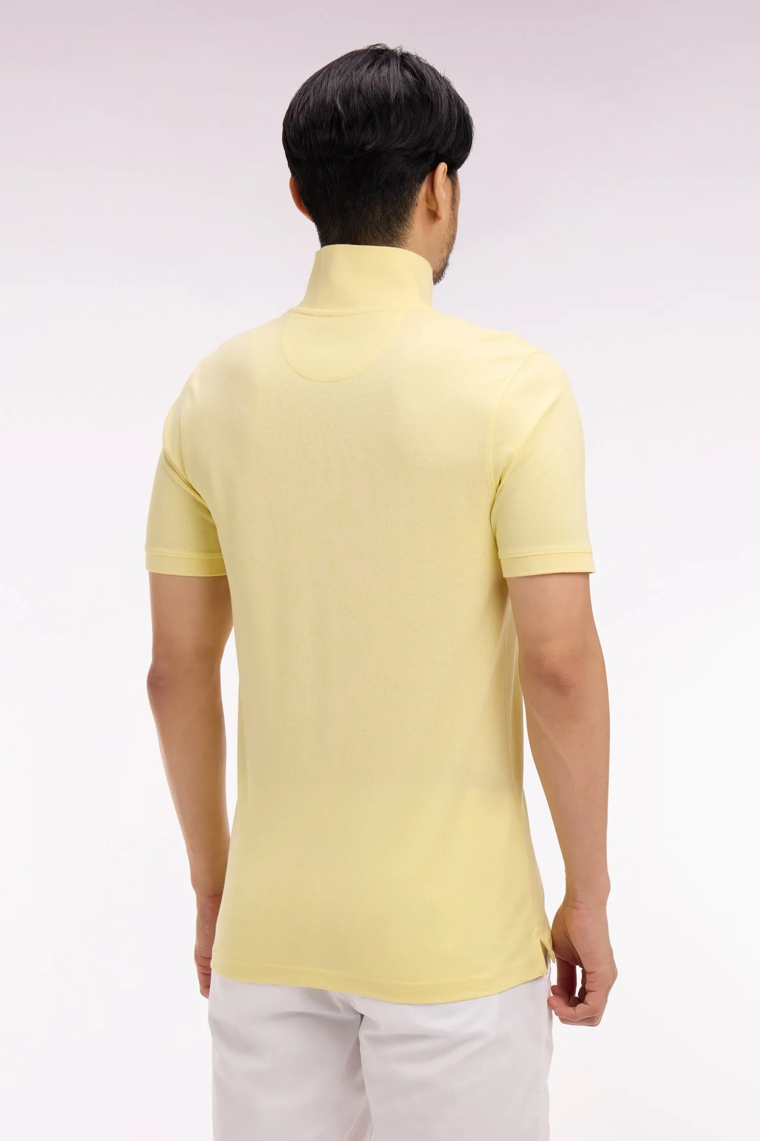 Polo à manches courtes en coton jaune clair coupe regular sold by Eden Park product image thumbnail 5