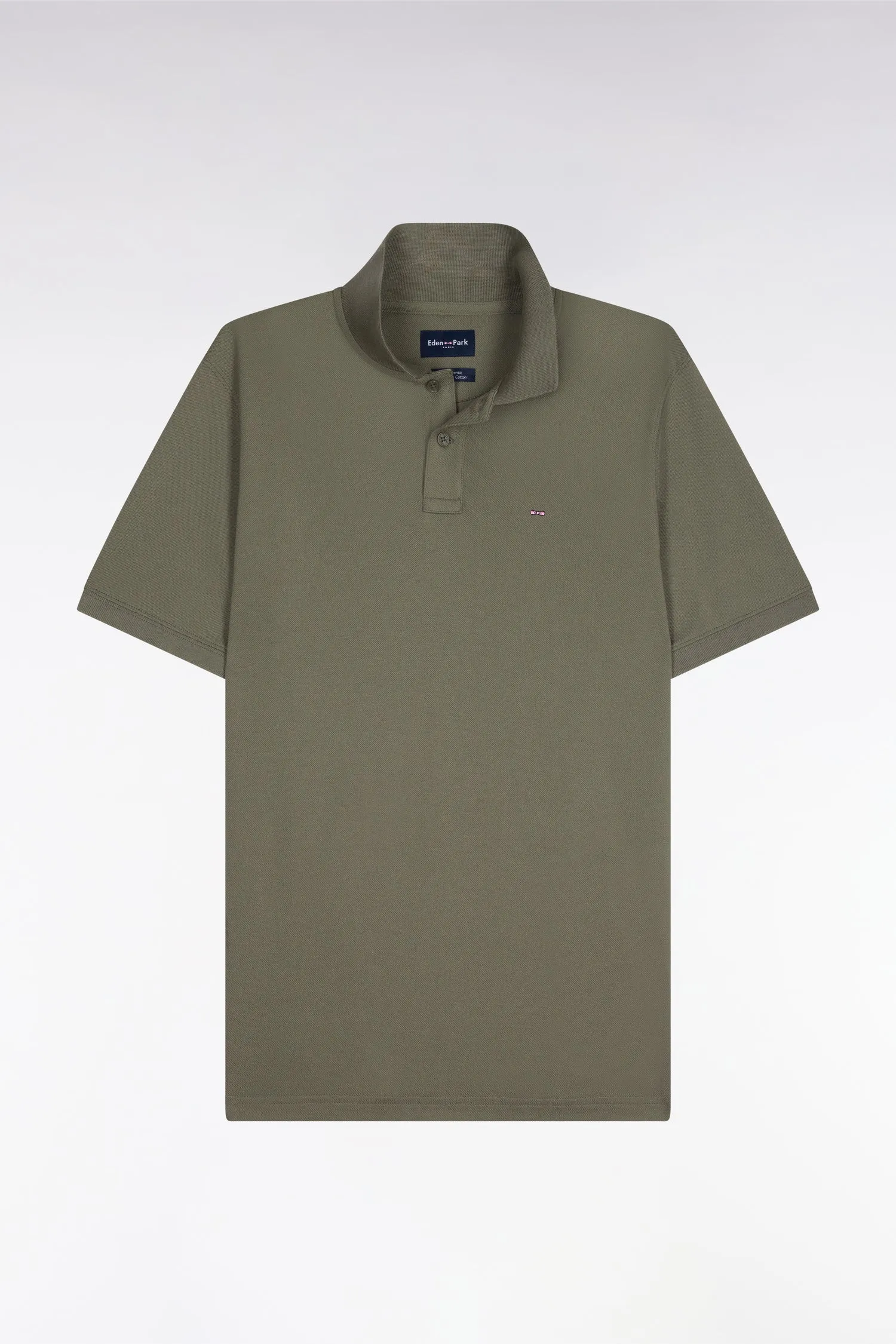 Polo à manches courtes en coton kaki moyen coupe regular sold by Eden Park product image thumbnail 2