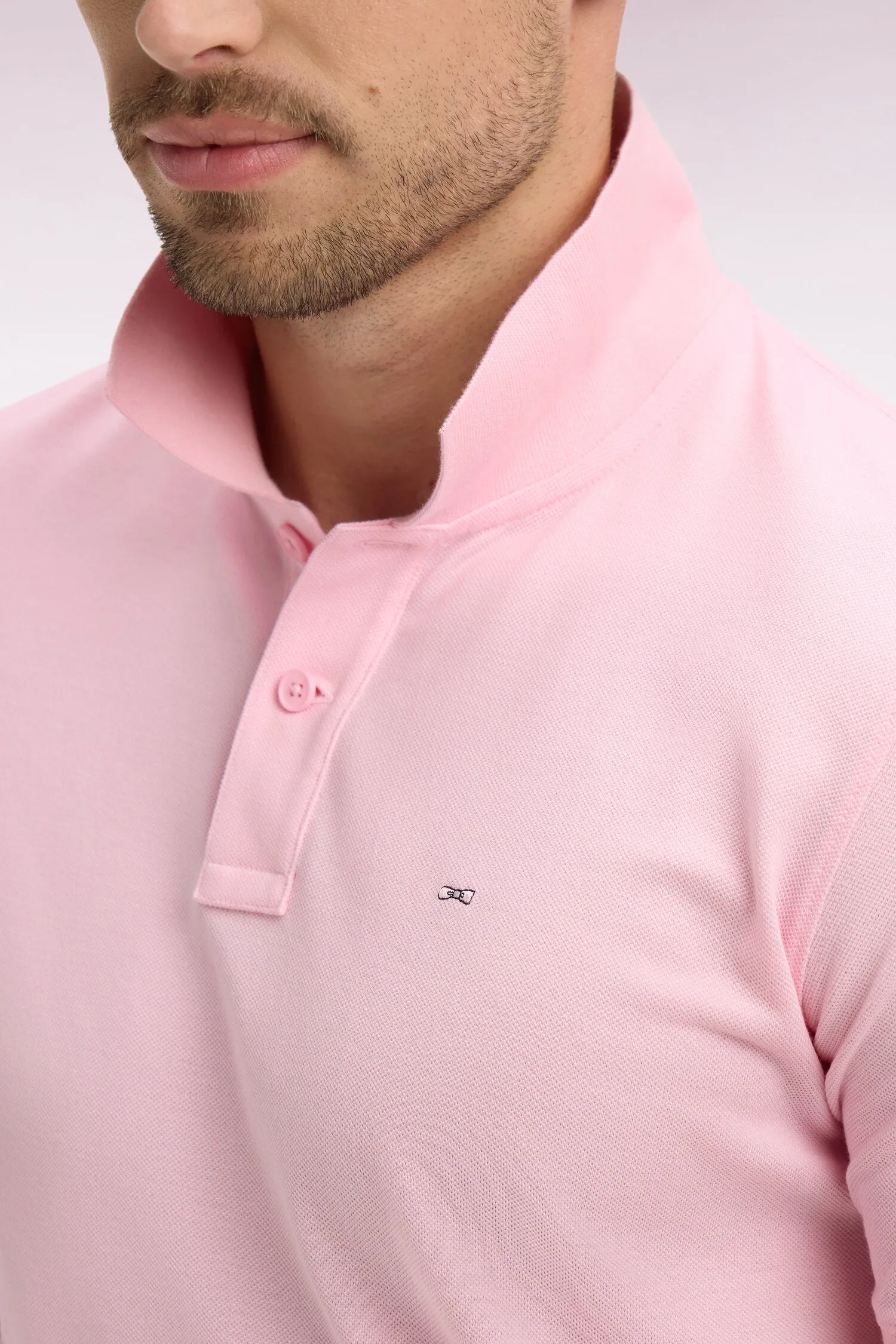 Polo à manches courtes en coton rose clair coupe regular sold by Eden Park product image thumbnail 4