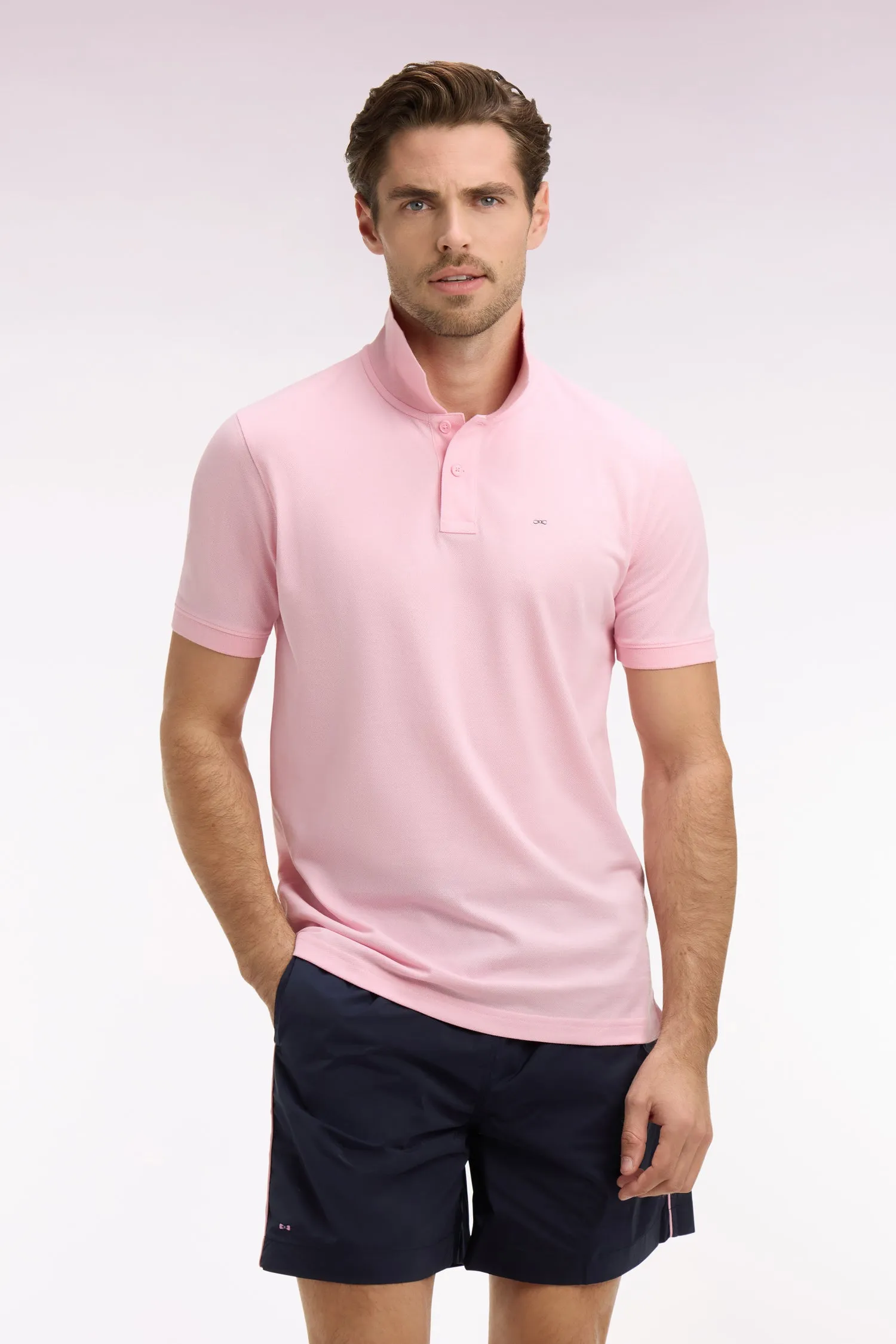 Polo à manches courtes en coton rose clair coupe regular sold by Eden Park product image thumbnail 3