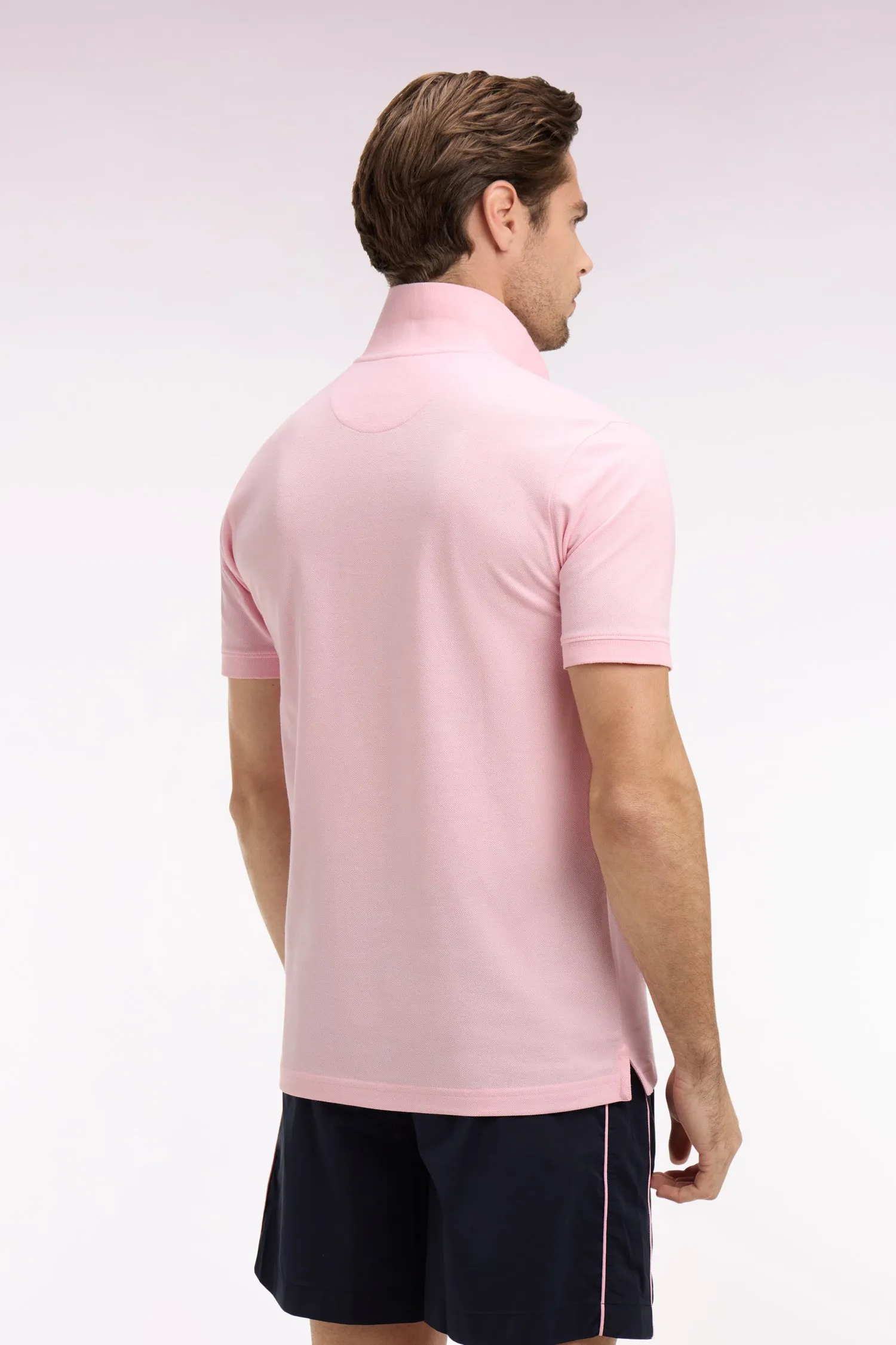Polo à manches courtes en coton rose clair coupe regular sold by Eden Park product image thumbnail 5