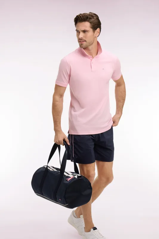 Polo à manches courtes en coton rose clair coupe regular made by Eden Park