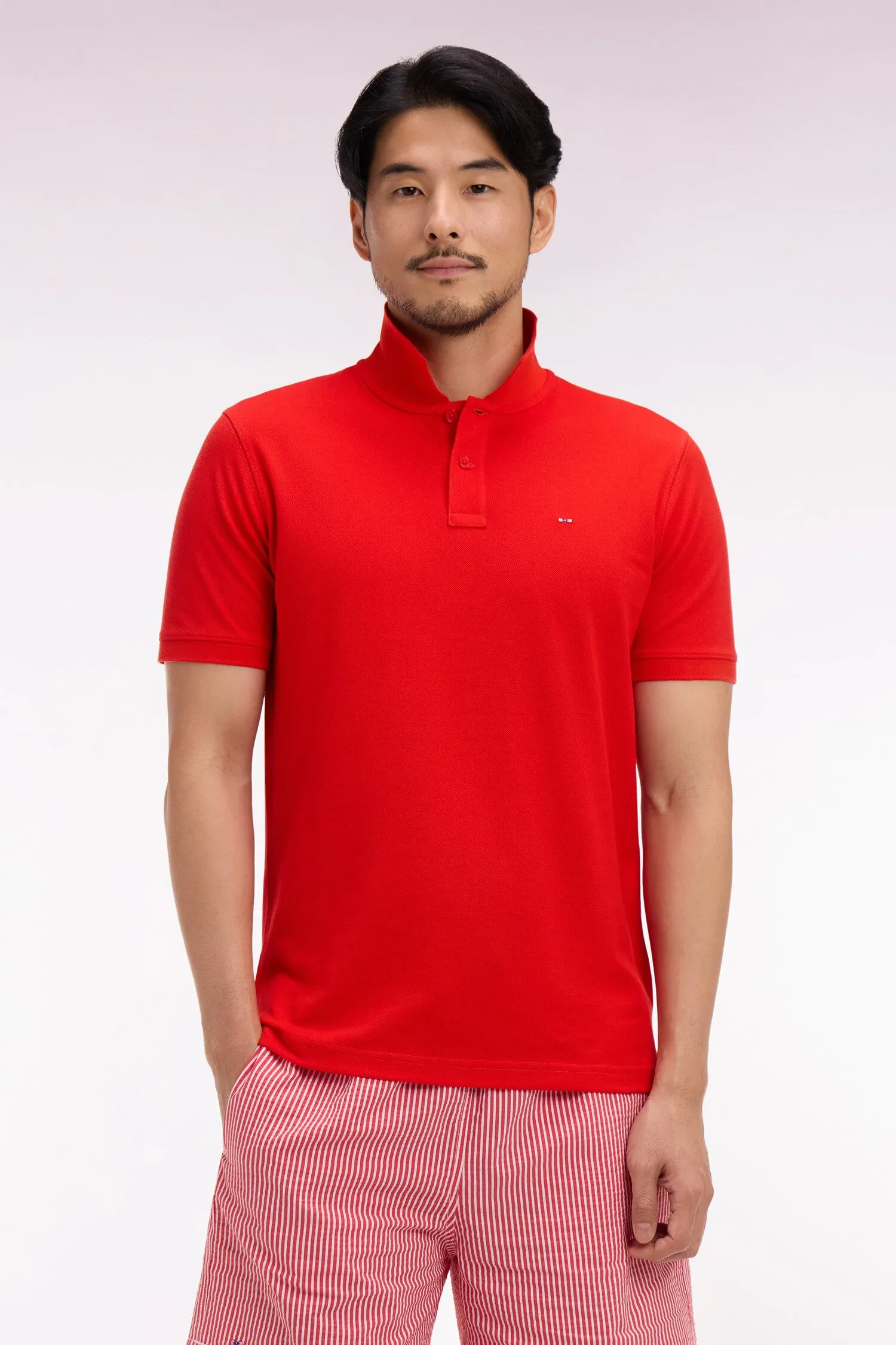 Polo à manches courtes en coton rouge coupe regular sold by Eden Park product image thumbnail 3