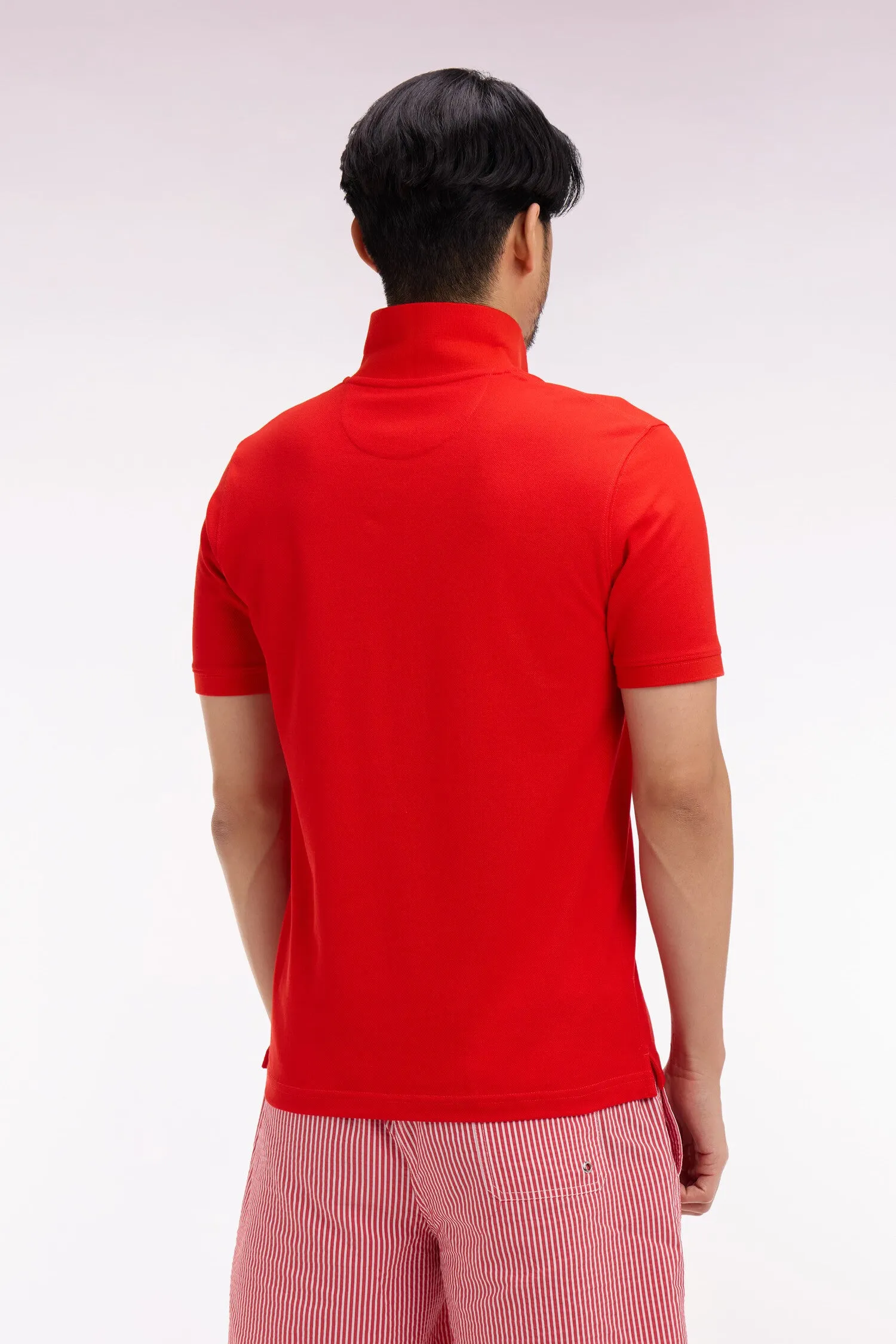 Polo à manches courtes en coton rouge coupe regular sold by Eden Park product image thumbnail 5