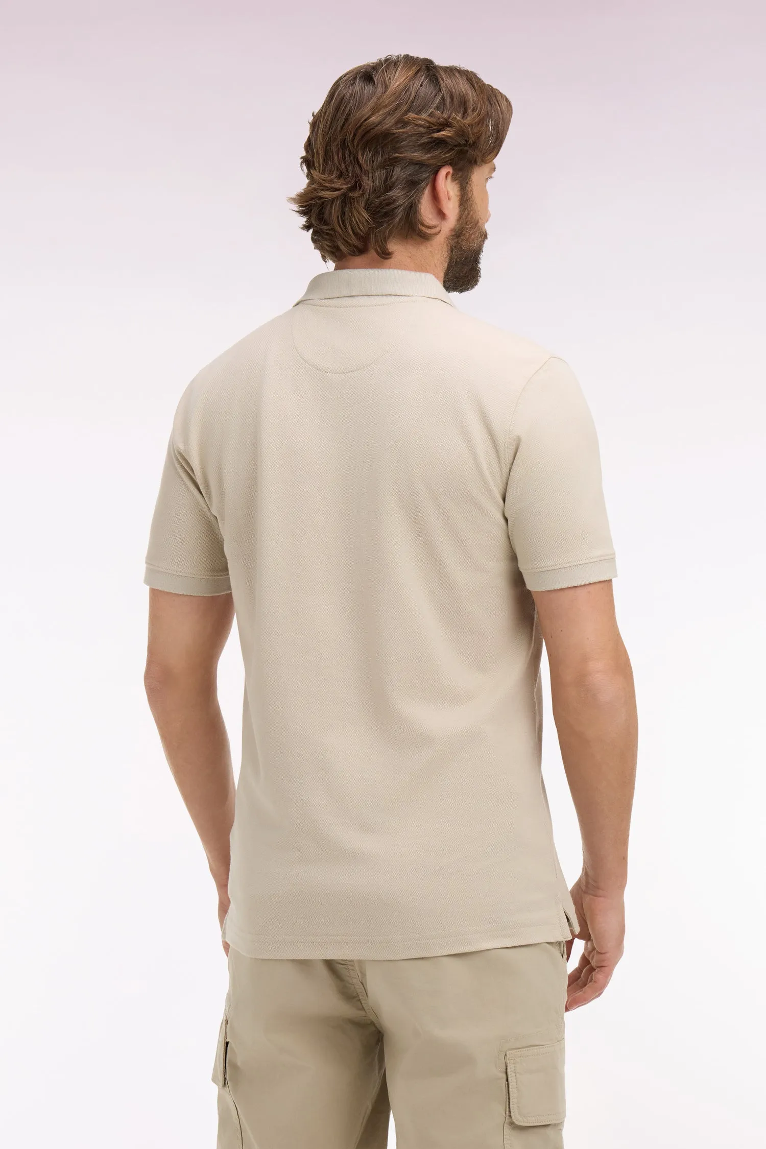 Polo à manches courtes en coton beige coupe regular sold by Eden Park product image thumbnail 5