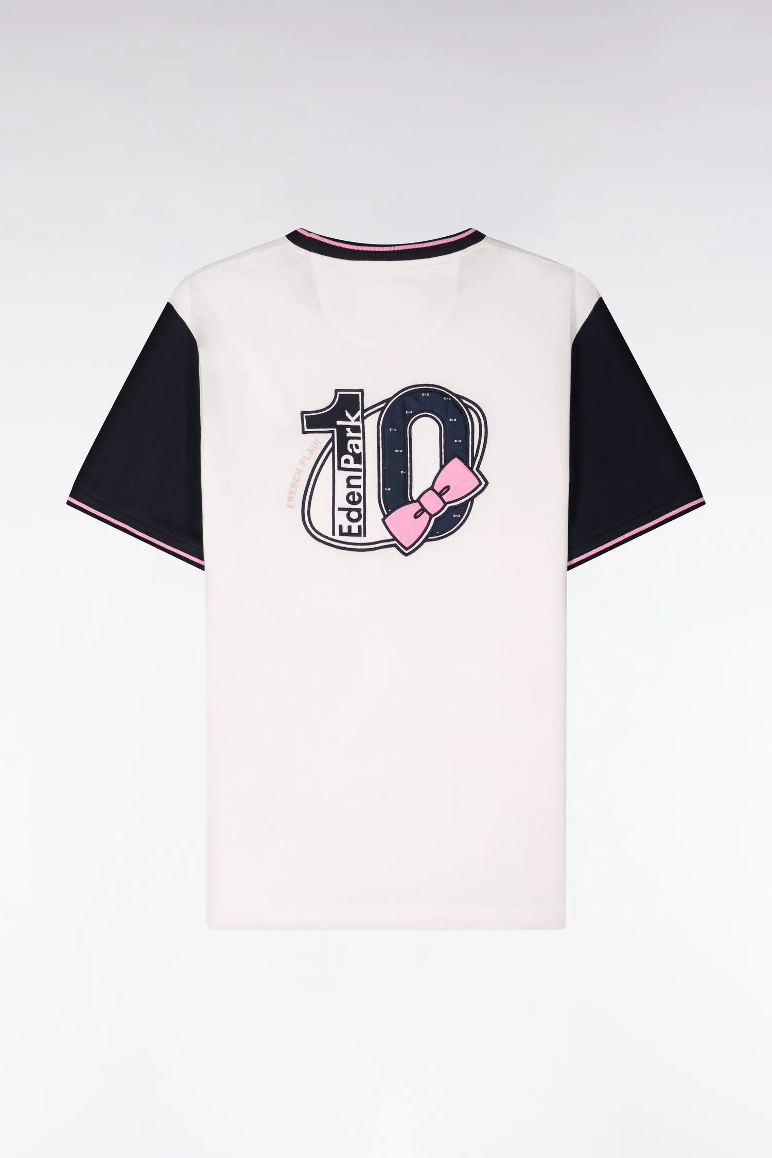T-shirt à manches courtes en coton blanc manches marine coupe regular sold by Eden Park product image thumbnail 2