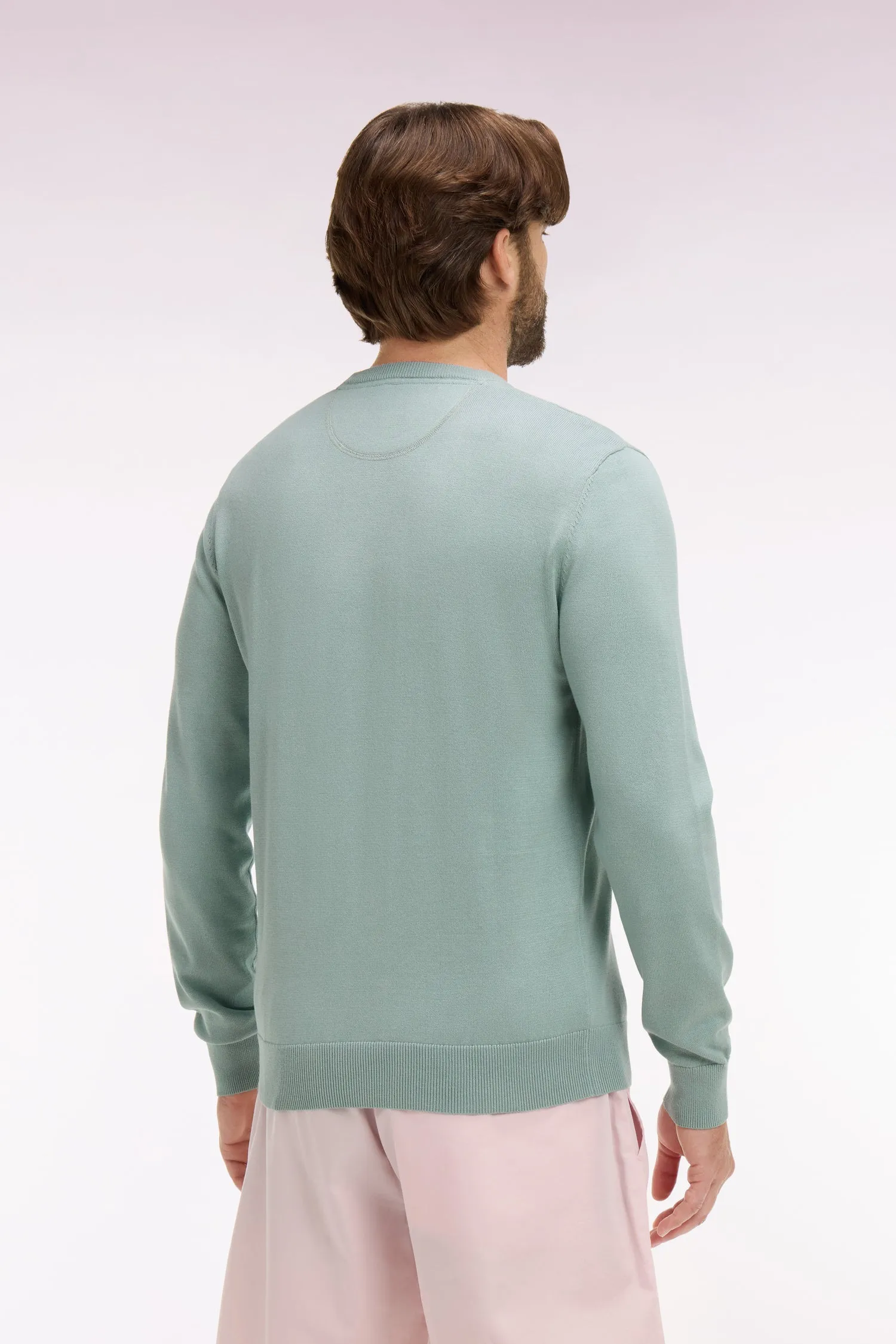 Pull col rond en coton vert d'eau sold by Eden Park product image thumbnail 5