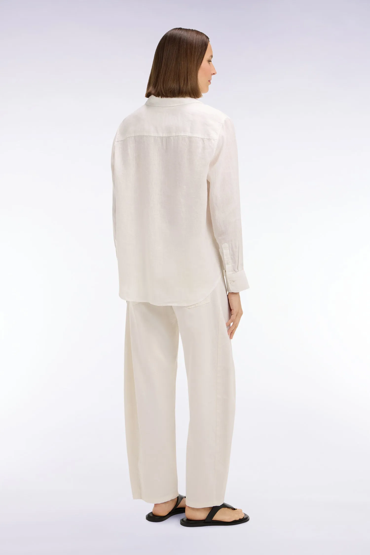 Jean coupe barrel en denim stretch blanc sold by Eden Park product image thumbnail 5