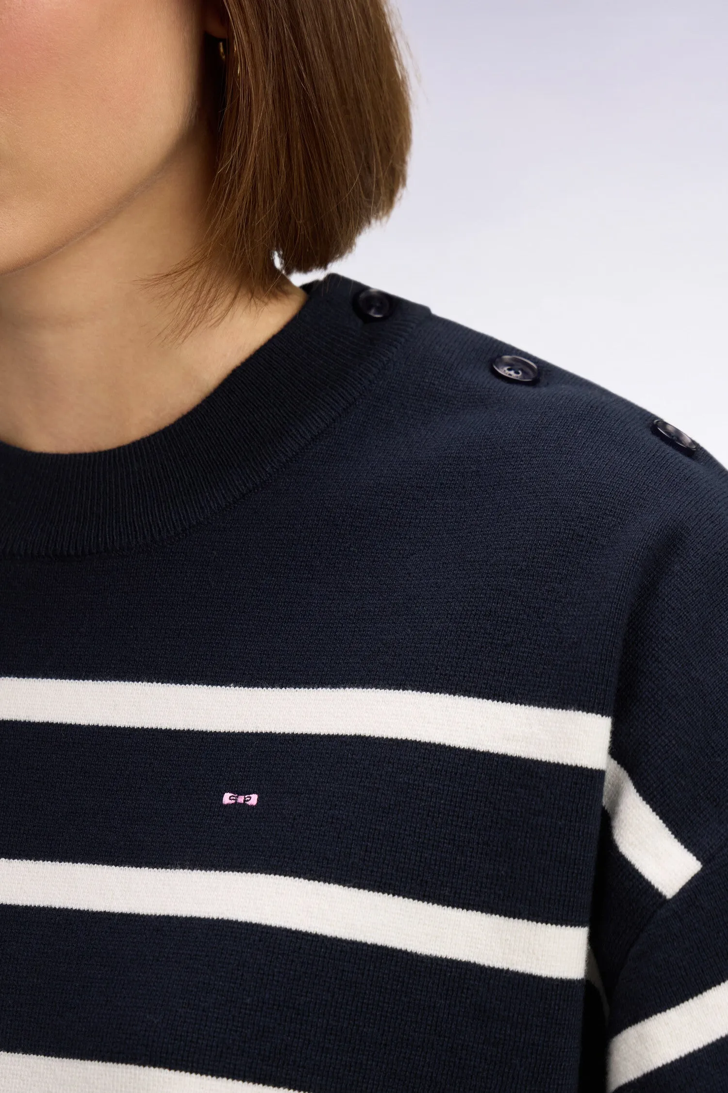 Pull marinière en coton milano marine coupe oversized sold by Eden Park product image thumbnail 4