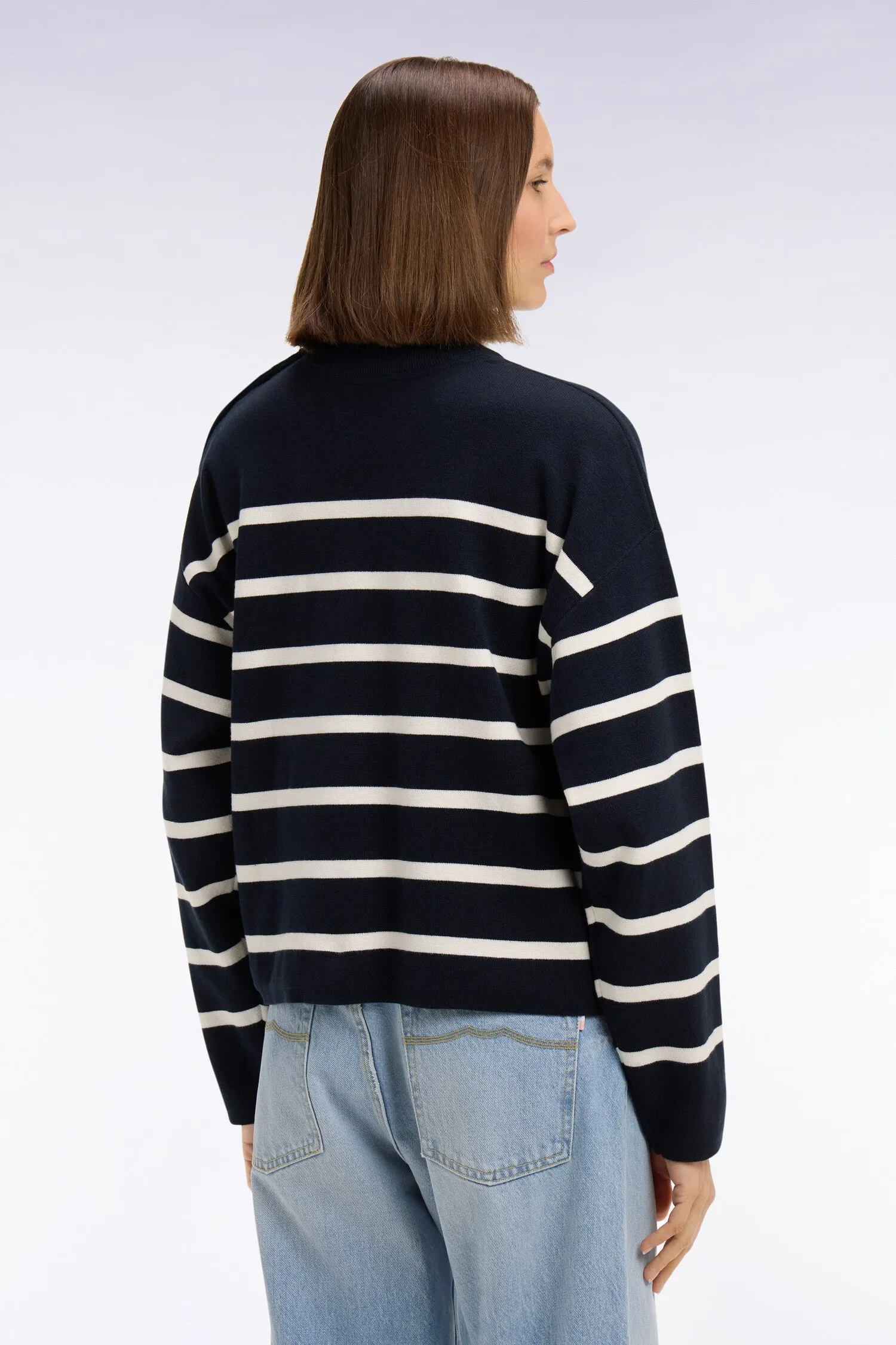 Pull marinière en coton milano marine coupe oversized sold by Eden Park product image thumbnail 5