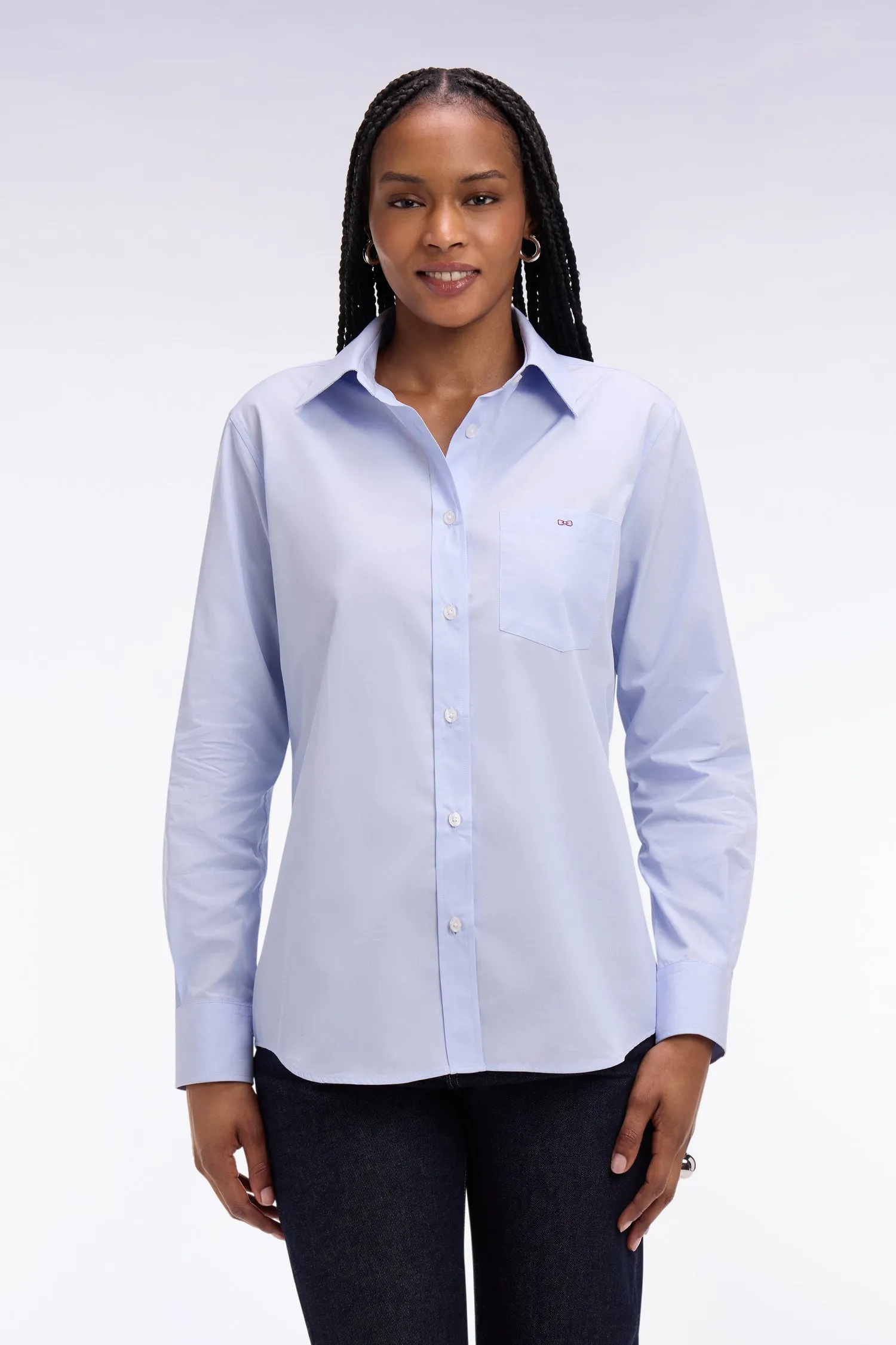 Chemise en popeline de coton ciel coupe slim sold by Eden Park product image thumbnail 3
