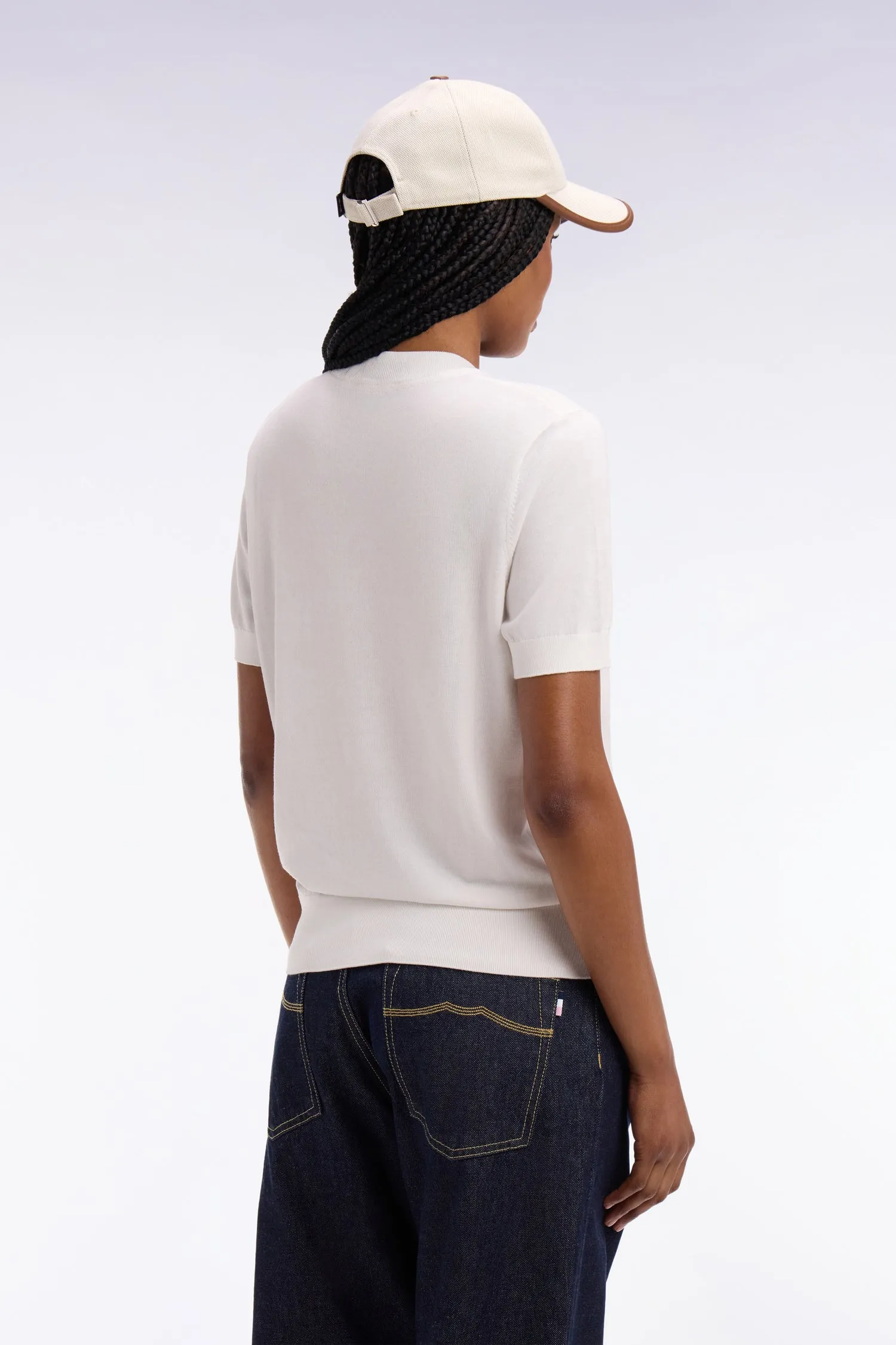 Pull à manches courtes blanc coupe regular sold by Eden Park product image thumbnail 5