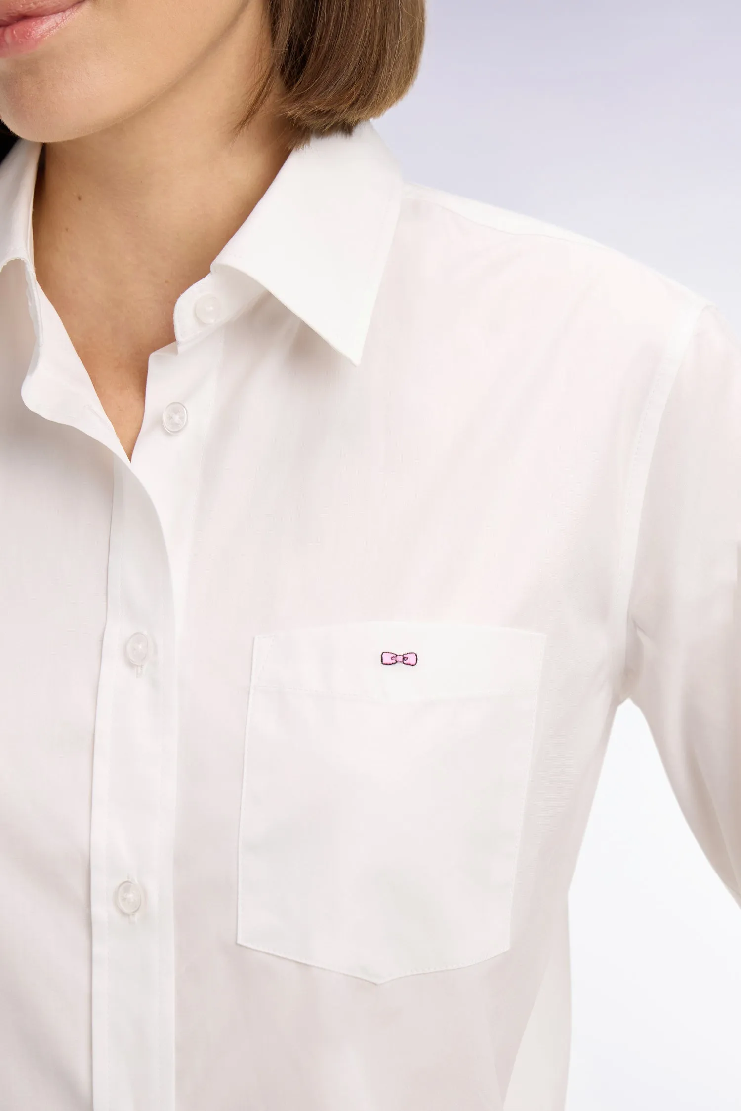 Chemise en popeline de coton blanche coupe slim sold by Eden Park product image thumbnail 4