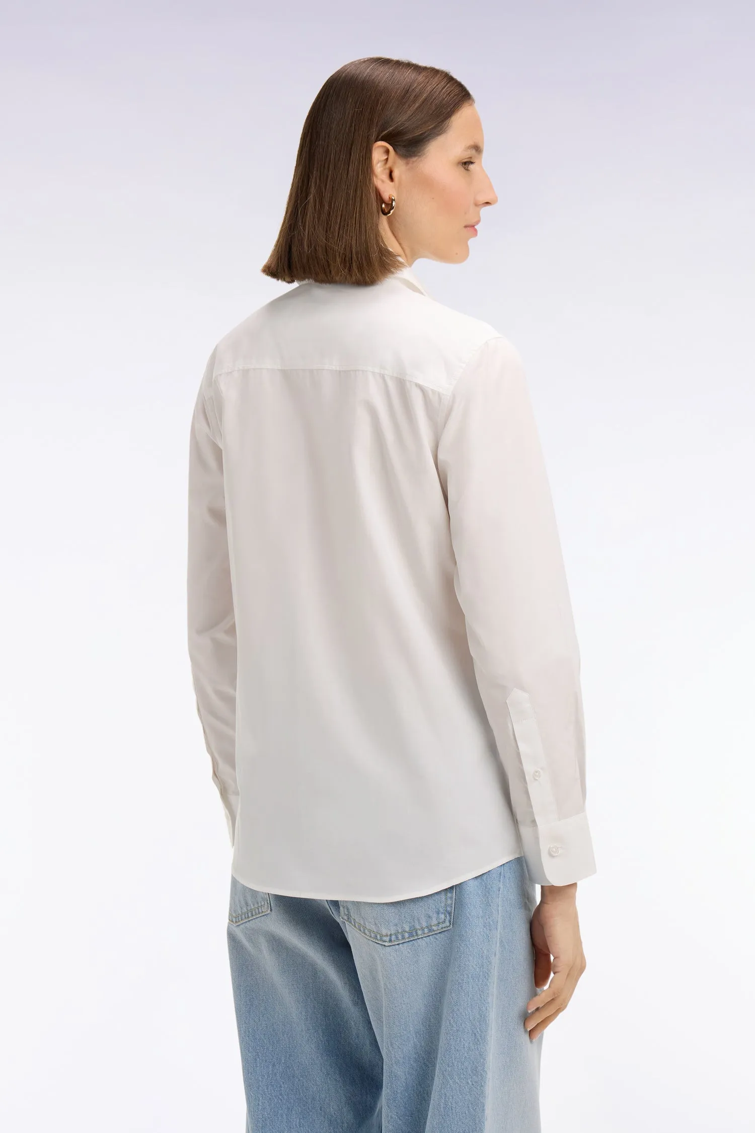 Chemise en popeline de coton blanche coupe slim sold by Eden Park product image thumbnail 5