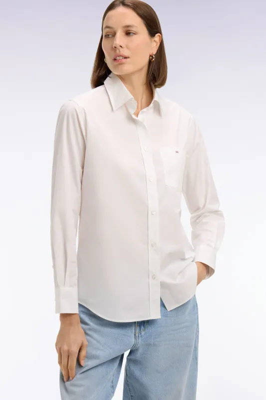 Chemise en popeline de coton blanche coupe slim made by Eden Park