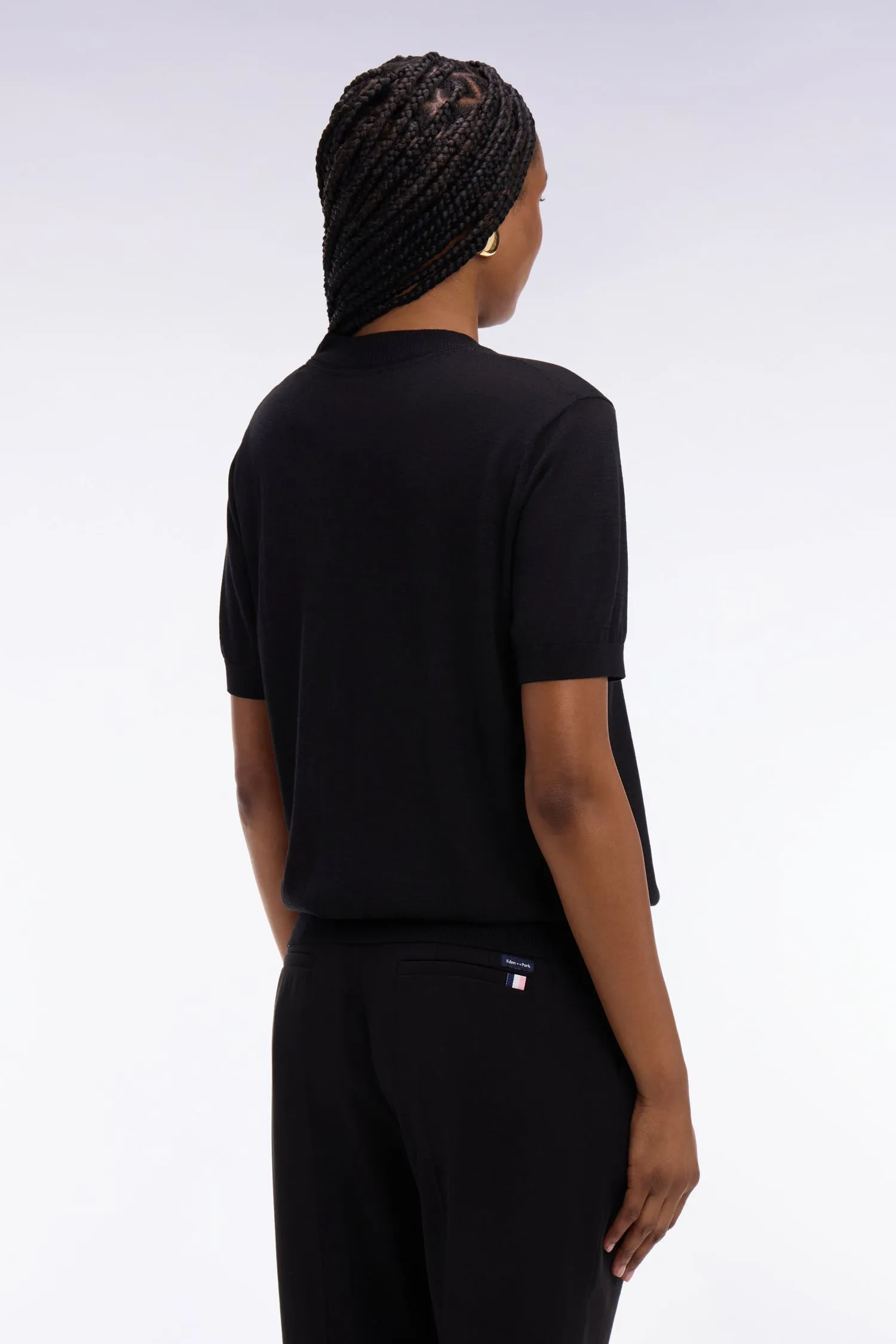Pull à manches courtes noir coupe regular sold by Eden Park product image thumbnail 5