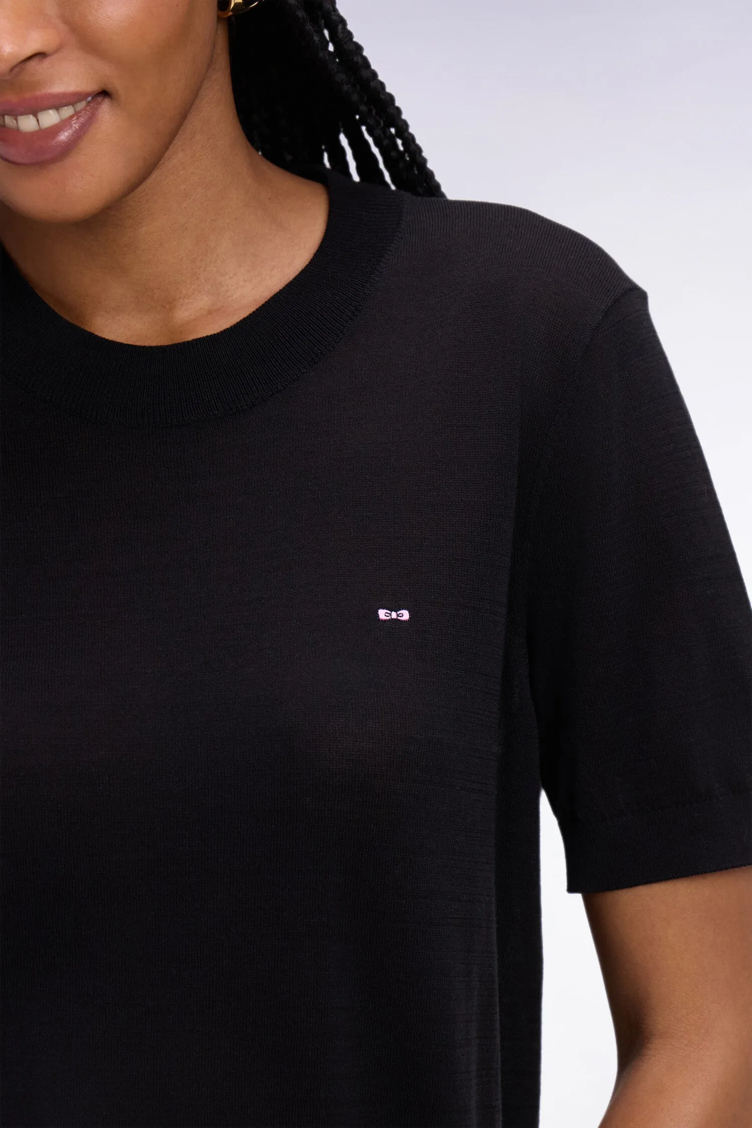 Pull à manches courtes noir coupe regular sold by Eden Park product image thumbnail 4