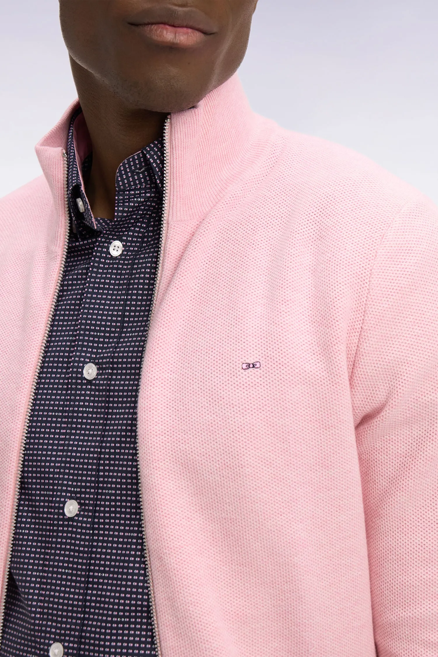Cardigan zippé en coton rose sold by Eden Park product image thumbnail 4