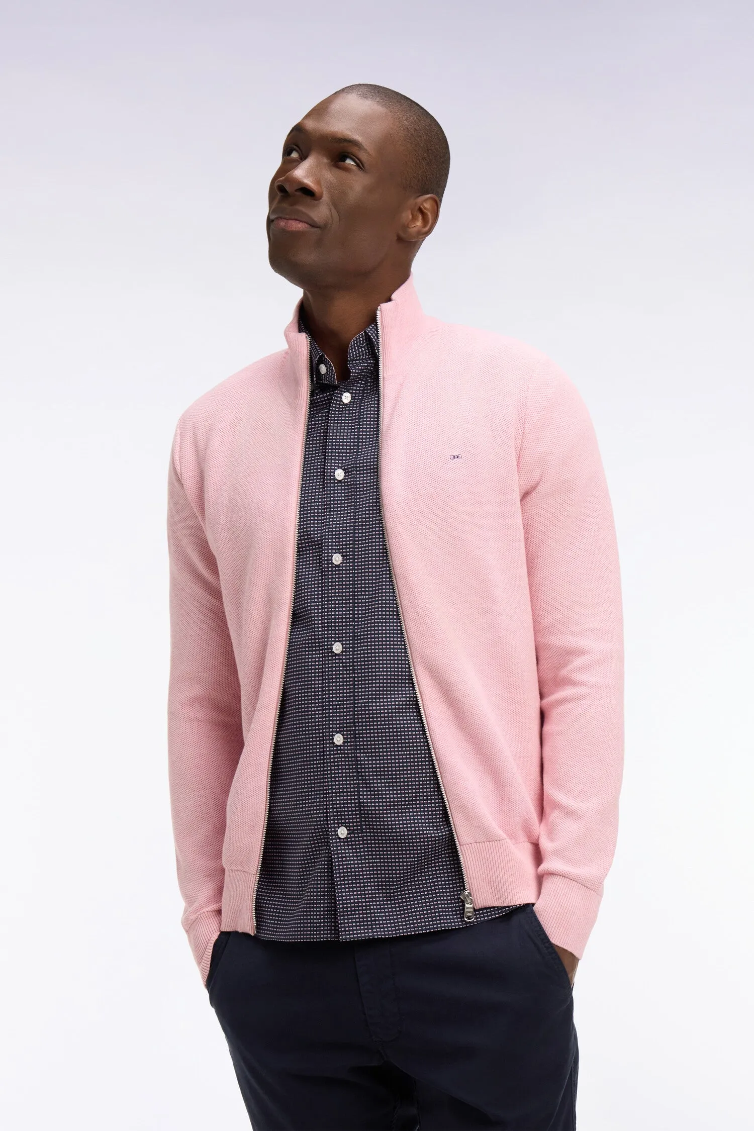 Cardigan zippé en coton rose sold by Eden Park product image thumbnail 3