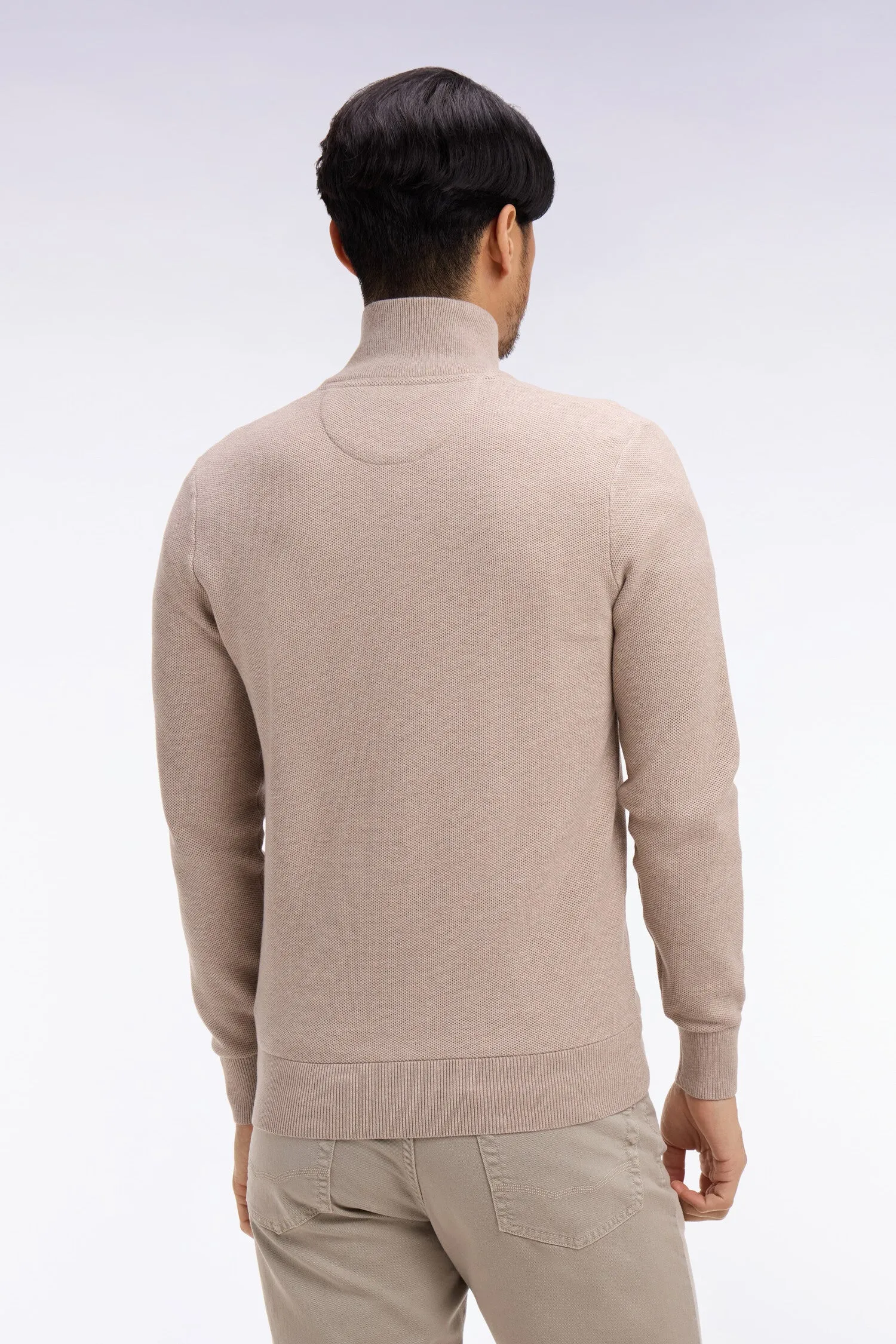 Cardigan zippé en coton beige sold by Eden Park product image thumbnail 5