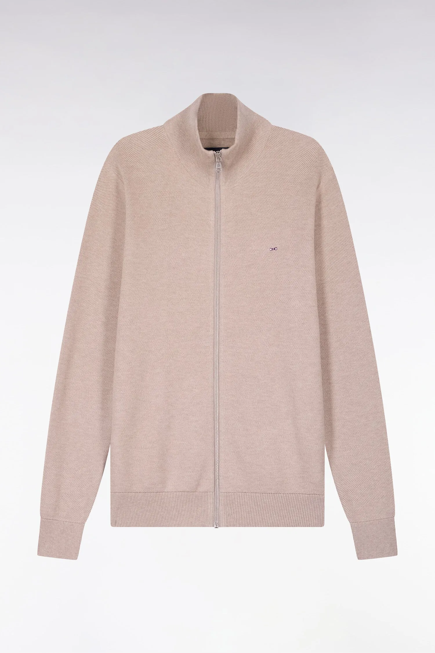 Cardigan zippé en coton beige sold by Eden Park product image thumbnail 2