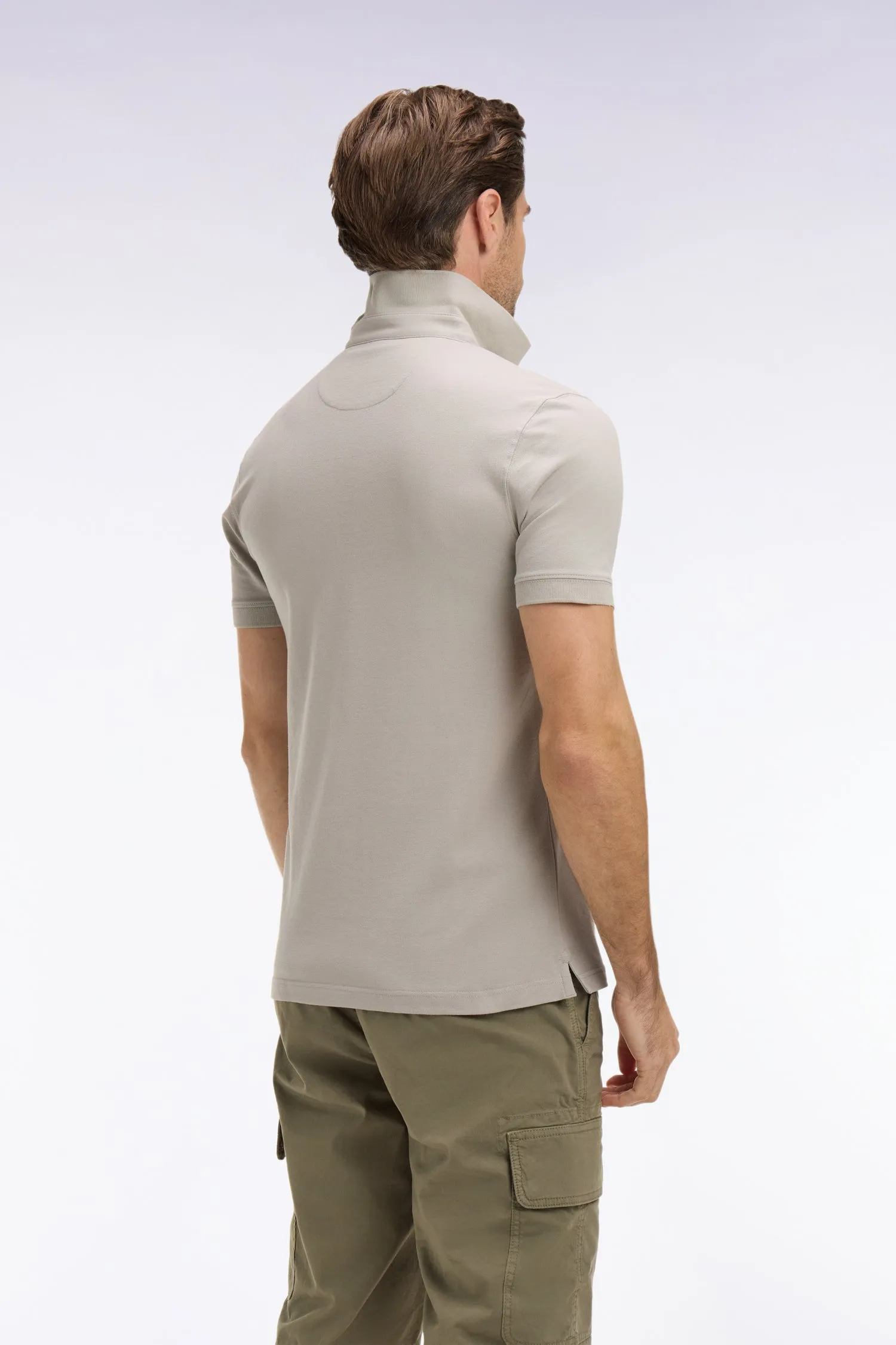 Polo à manches courtes en coton gris coupe slim sold by Eden Park product image thumbnail 5