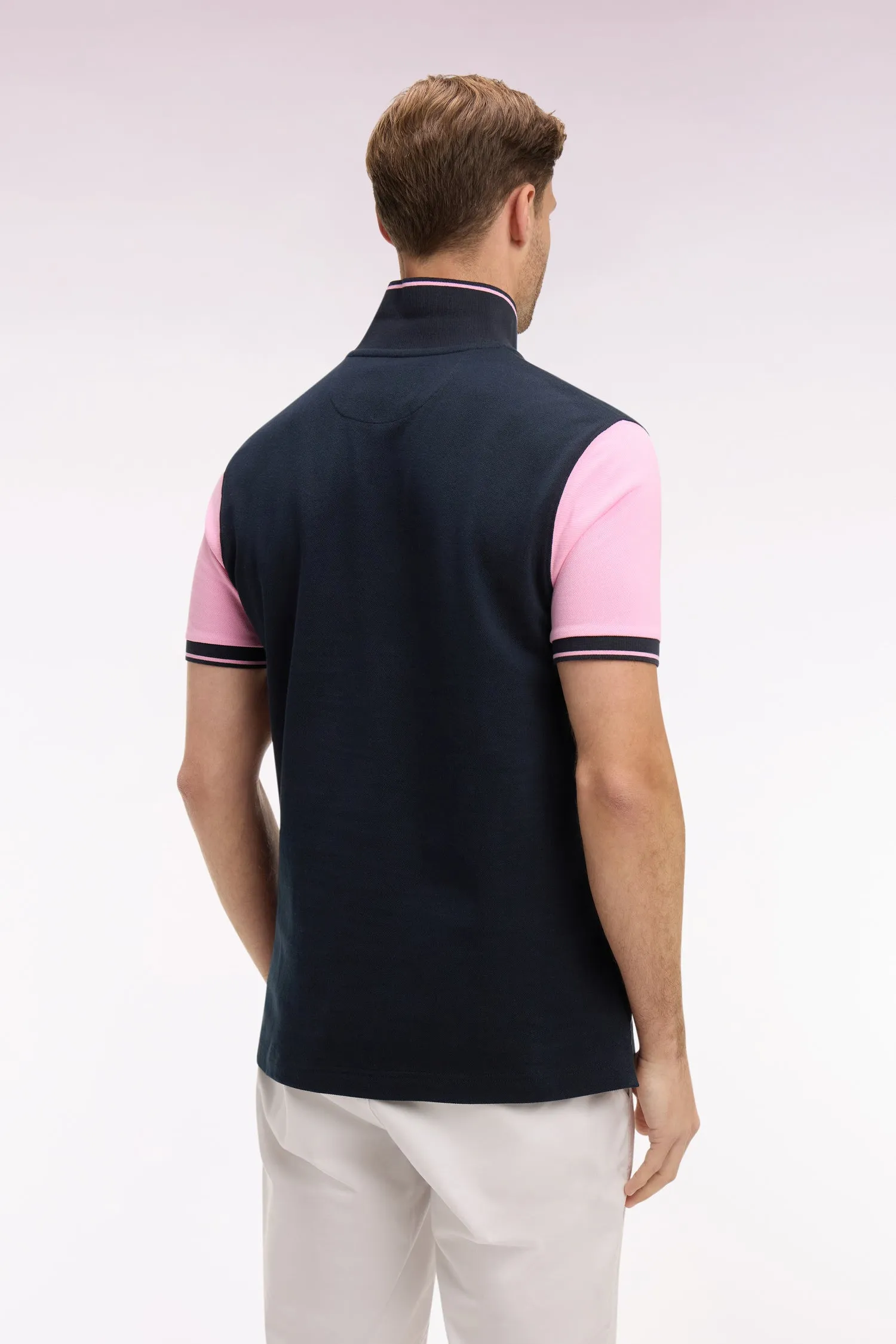 Polo à manches courtes en coton marine broderie Eden Park coupe regular sold by Eden Park product image thumbnail 5