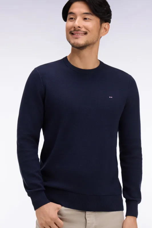 Pull col rond en coton marine made by Eden Park
