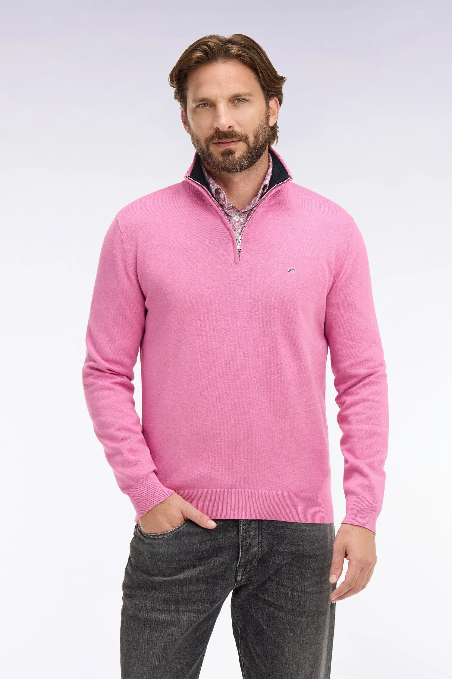 Pull col camionneur en coton rose sold by Eden Park product image thumbnail 3