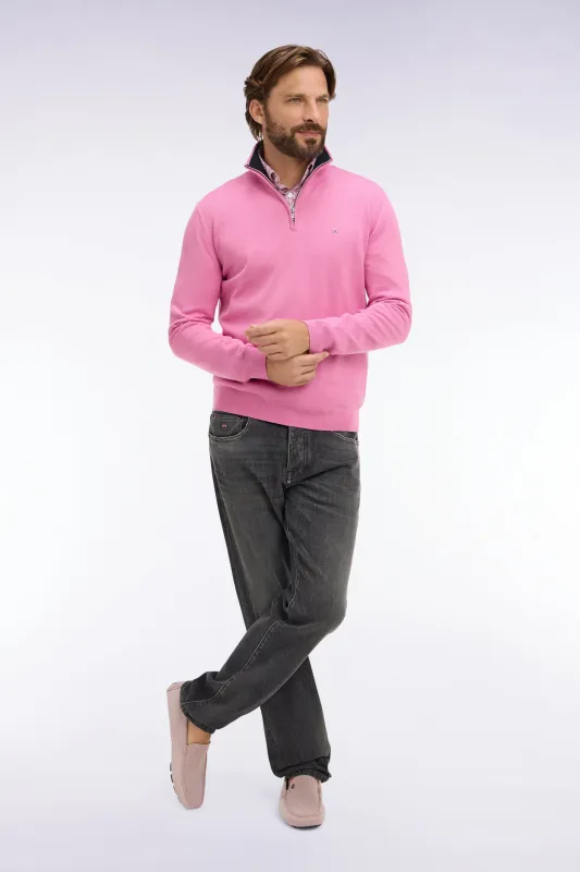 Pull col camionneur en coton rose made by Eden Park