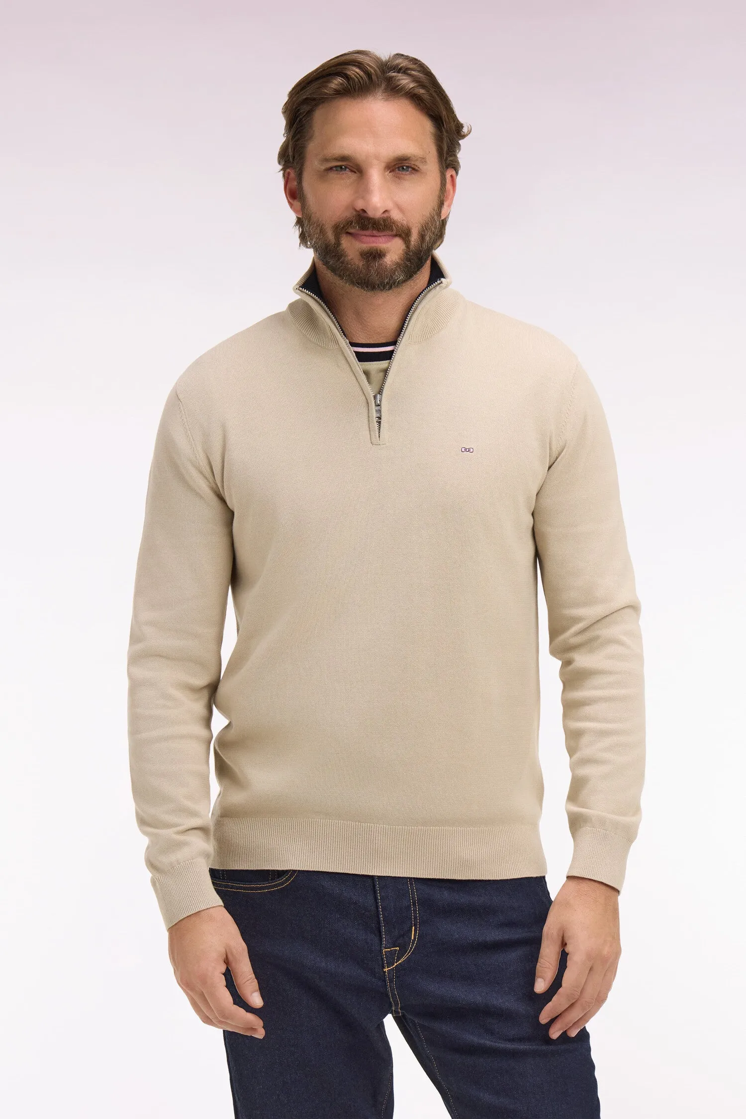 Pull col camionneur en coton beige sold by Eden Park product image thumbnail 3