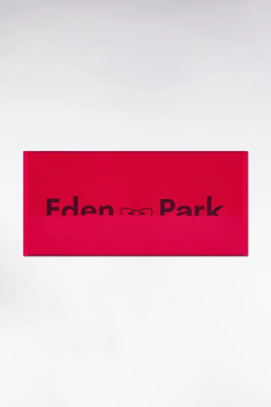 Drap de plage en coton éponge fuchsia jacquard Eden Park noir made by Eden Park