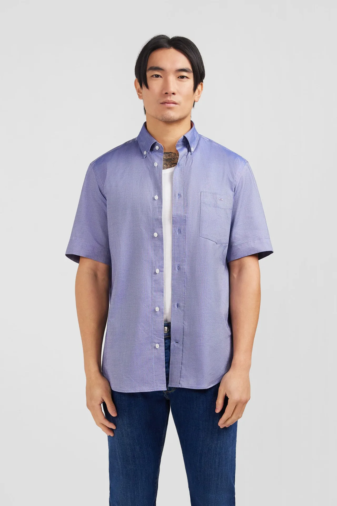 Chemisette bleu marine unie en coton sold by Eden Park product image thumbnail 3