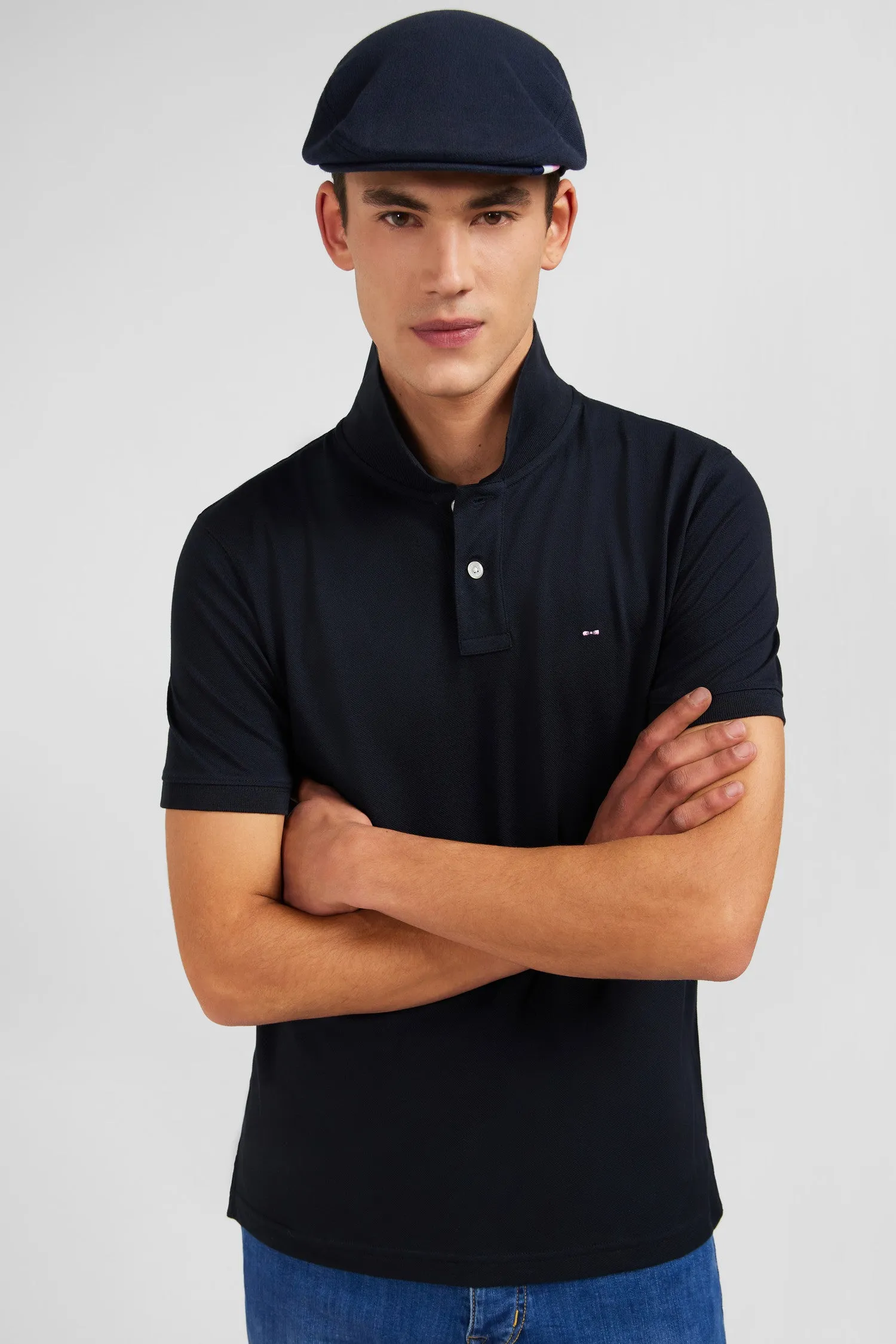 Polo noir en coton pima stretch sold by Eden Park product image thumbnail 3
