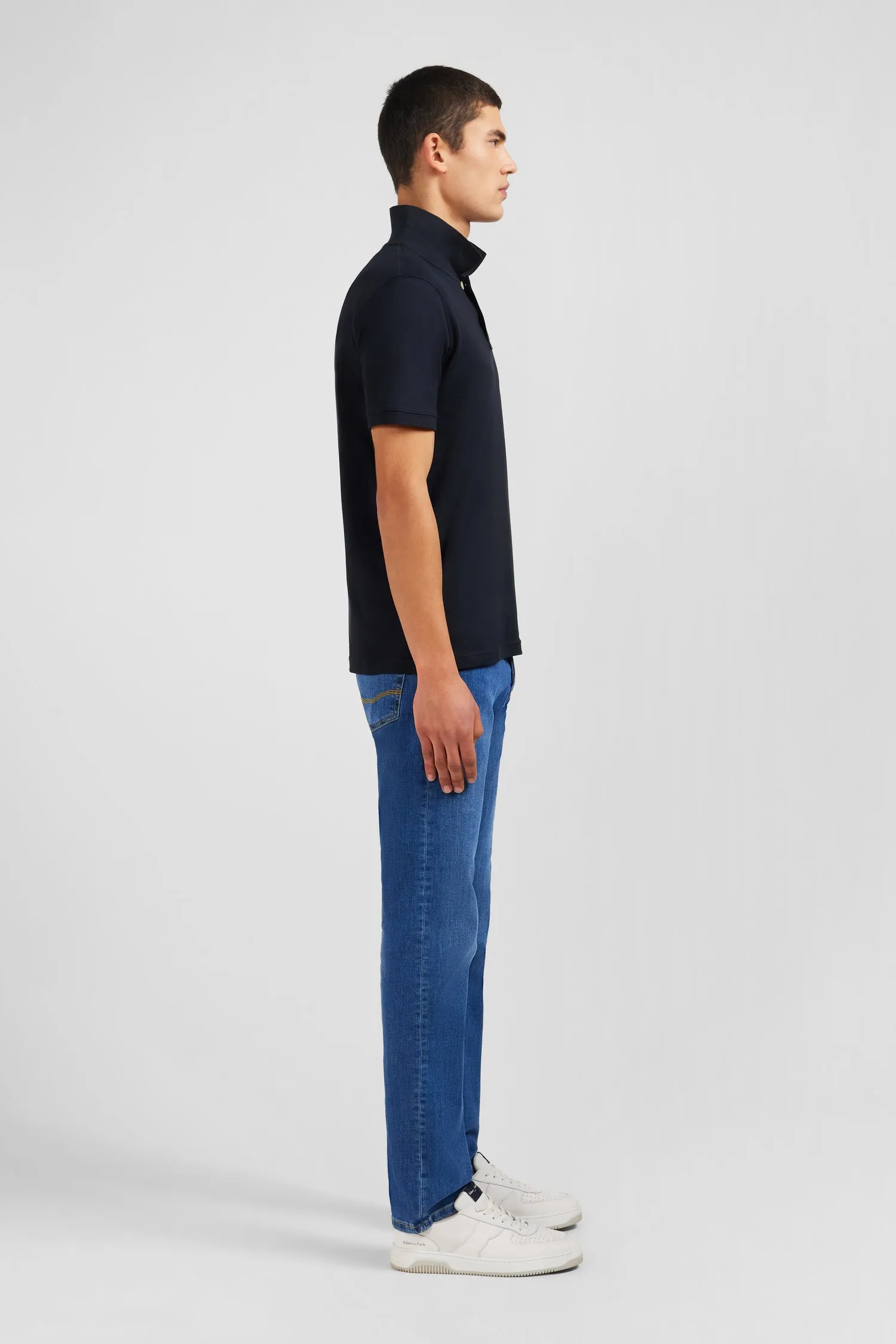 Polo noir en coton pima stretch sold by Eden Park product image thumbnail 5