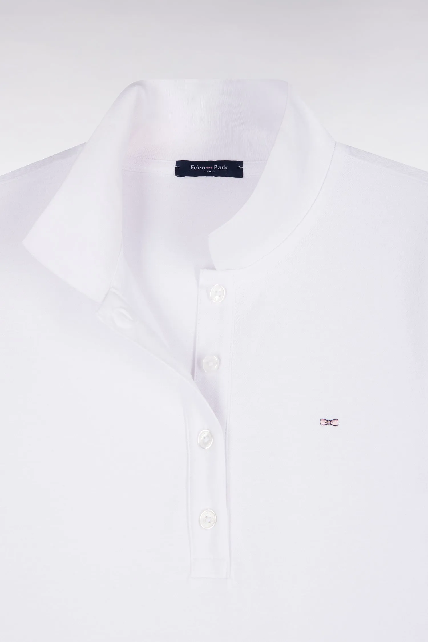 Polo manches courtes en coton stretch blanc coupe ajustée sold by Eden Park product image thumbnail 4