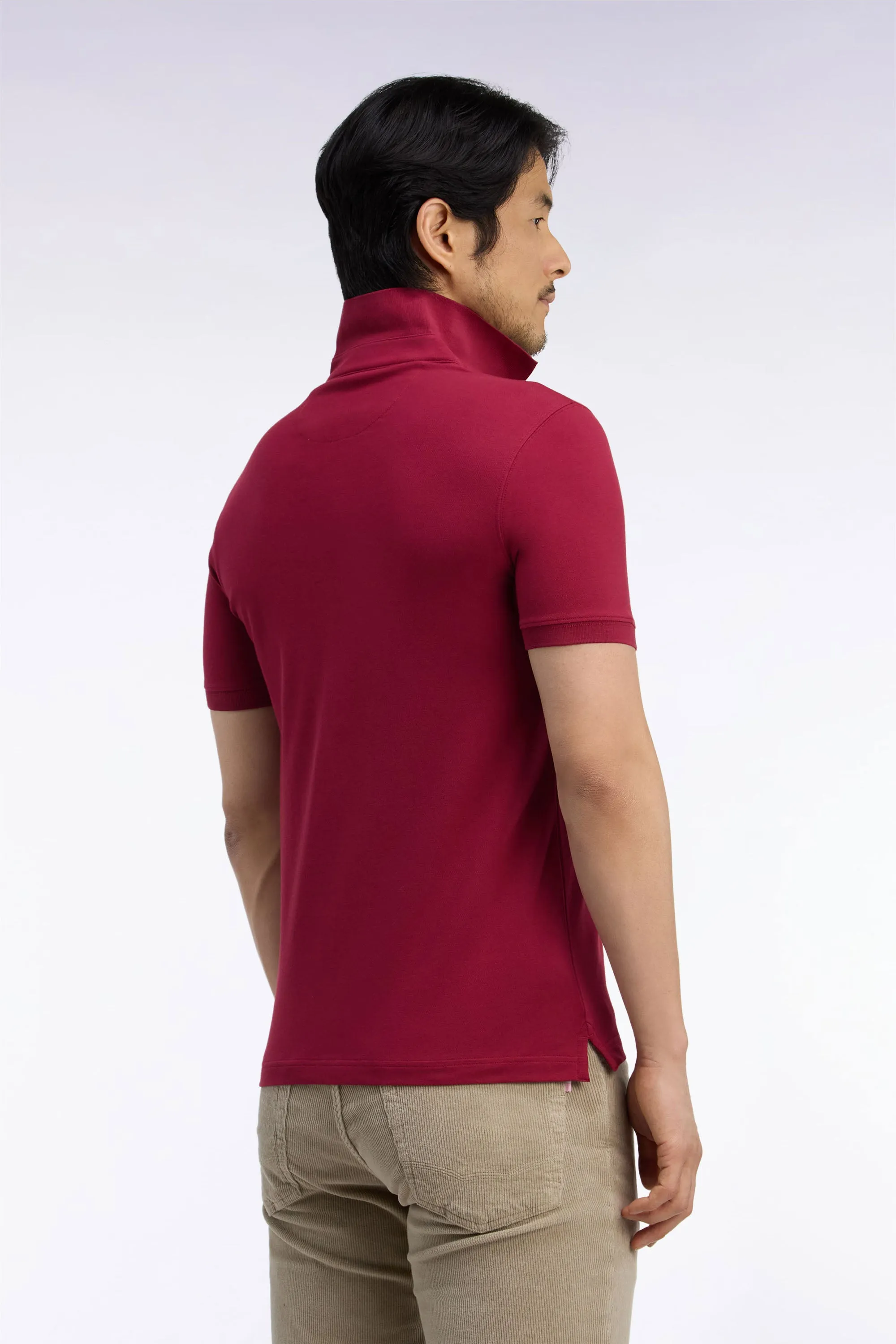 Polo manches courtes en coton stretch rouge coupe ajustée sold by Eden Park product image thumbnail 5