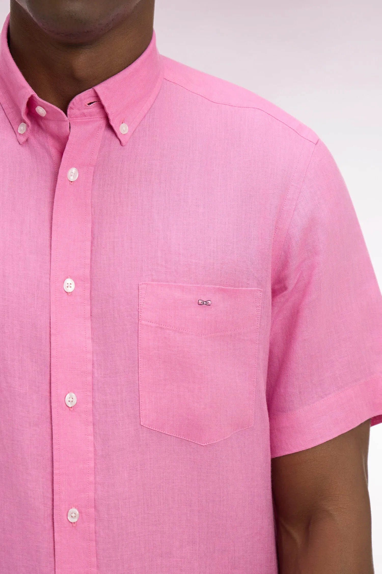 Chemise à manches courtes en lin rose sold by Eden Park product image thumbnail 4
