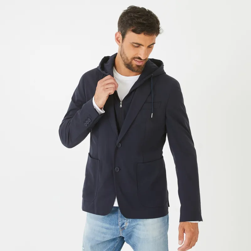Blazer bleu foncé avec parmenture sweat amovible made by Eden Park