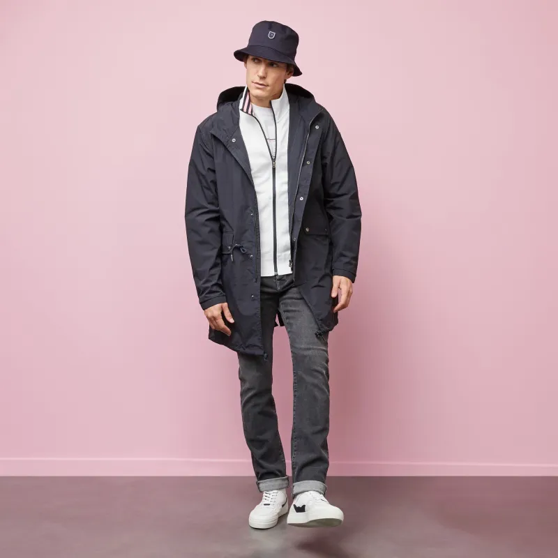Parka bleu foncé mi-longue made by Eden Park